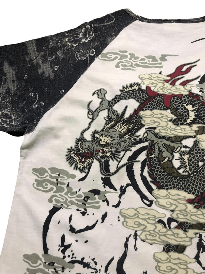 Japanese Brand Sukajan T-shirt Dragon Over Print Shirt Sleeve Tee Size US L / EU 52-54 / 3 - 8 Thumbnail