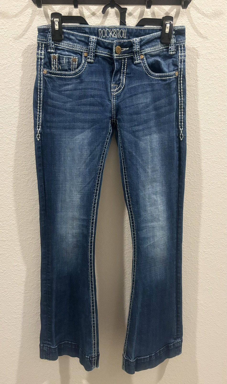 Other Rock & Roll Cowgirl Mid Rise Flared Leg Trouser Size 26" / US 2 / IT 38 - 11 Thumbnail