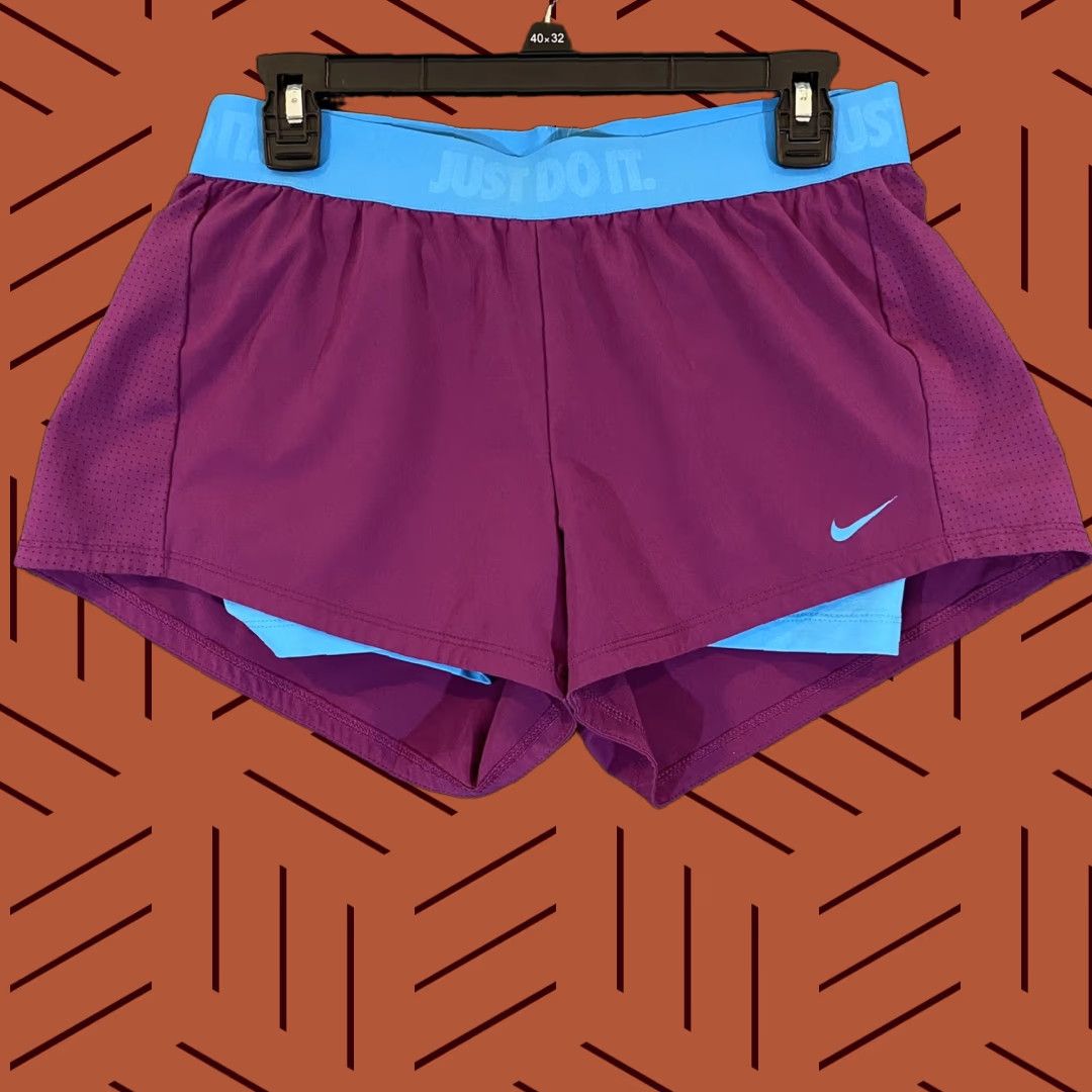 Nike Nike Shorts Womens Medium 30” Waist Lined Blue Purple 3” Inseam Running Workout Womens Size 32" / US 10 / IT 46 - 1 Thumbnail