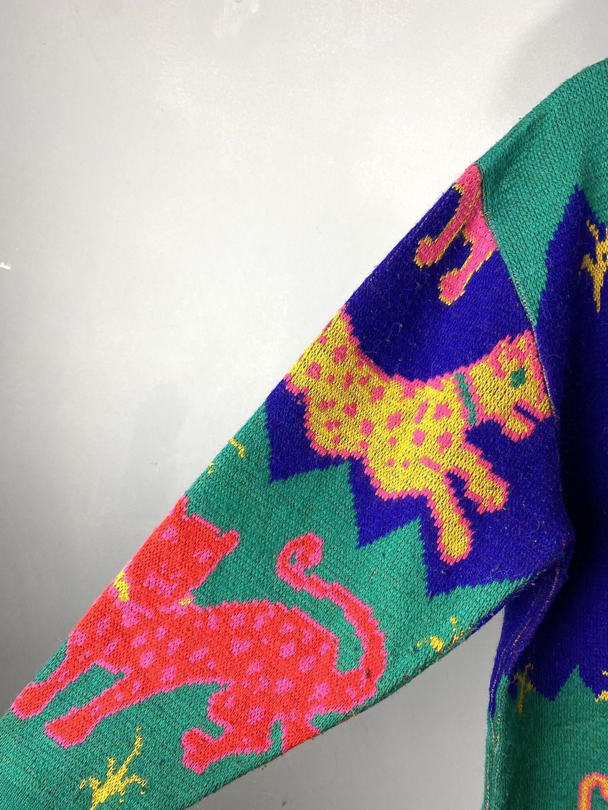 Band Tees × Japanese Brand Rare! Vintage Abstract Colourful LSD Art Knit Sweater Japan Size US L / EU 52-54 / 3 - 6 Thumbnail