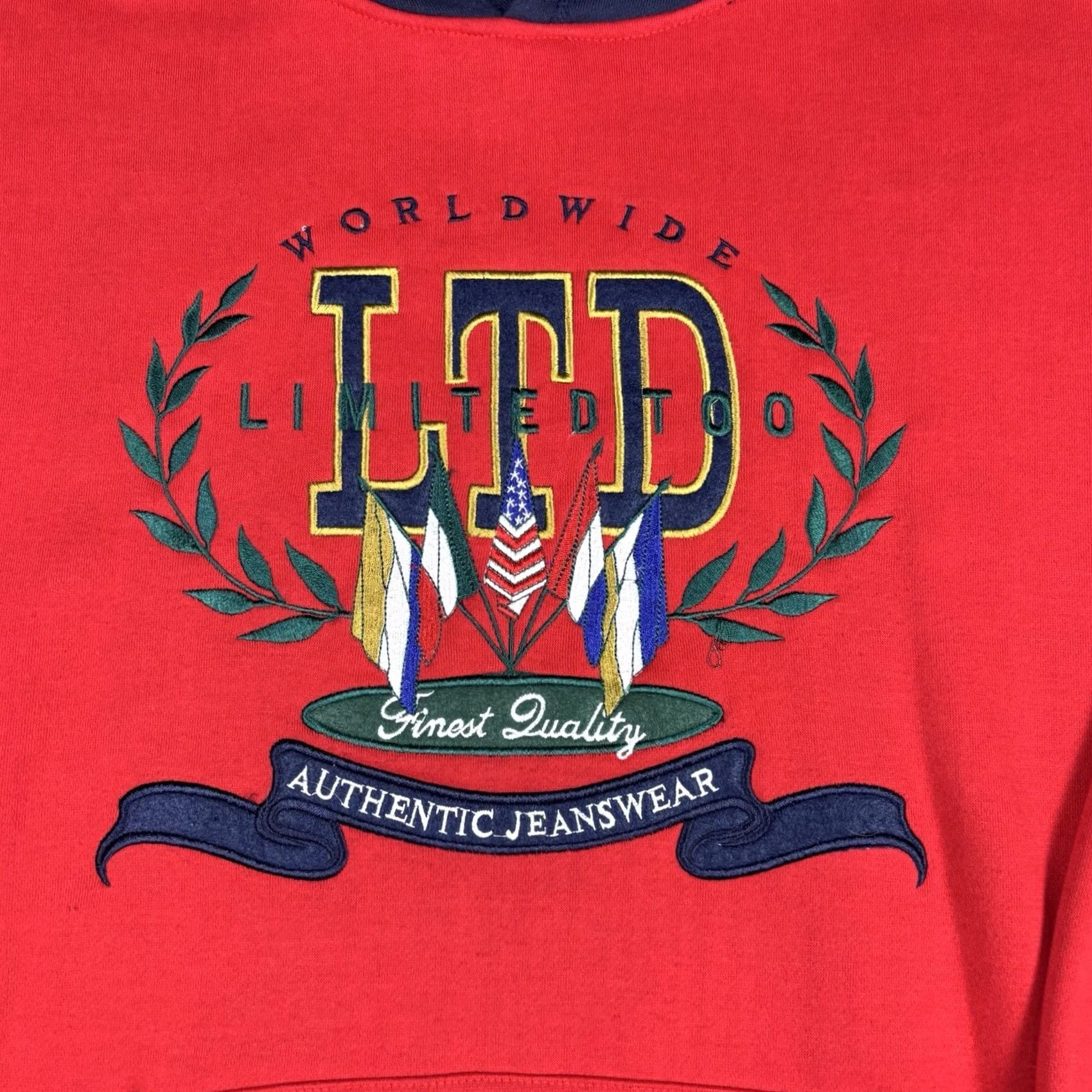 Vintage VINTAGE LTD Worldwide Limitedtoo Hoodie Embroidered Adult Medium 1990s Red Graphic Print Astr Boy Mens Size US M / EU 48-50 / 2 - 6 Thumbnail