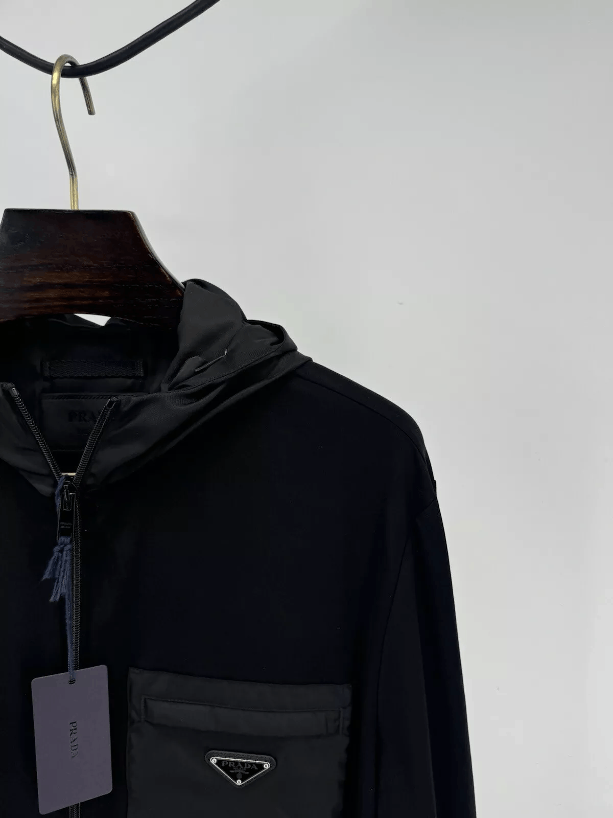 Prada Prada Technical Hoodie Zip Up cotton and Re-Nylon cardigan Size US L / EU 52-54 / 3 - 2 Thumbnail