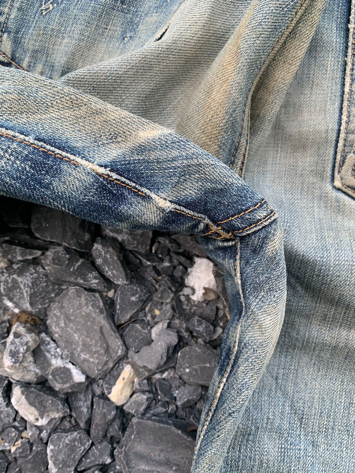 Edwin VINTAGE EDWIN 505SXXX MUDWASH RUSTY &FADED DISTRESSED DENIM Size US 29 - 24 Thumbnail