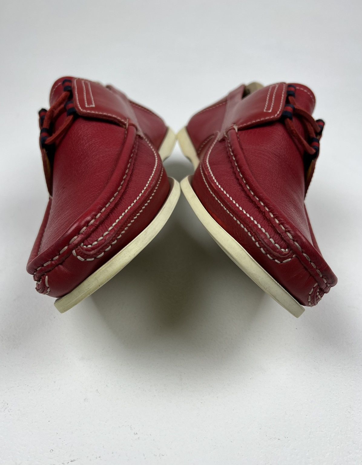 Gucci GUCCI Loafers Leather Shoes Lace Up Web Logo Red Men’s Size US 10 / EU 43 - 7 Thumbnail