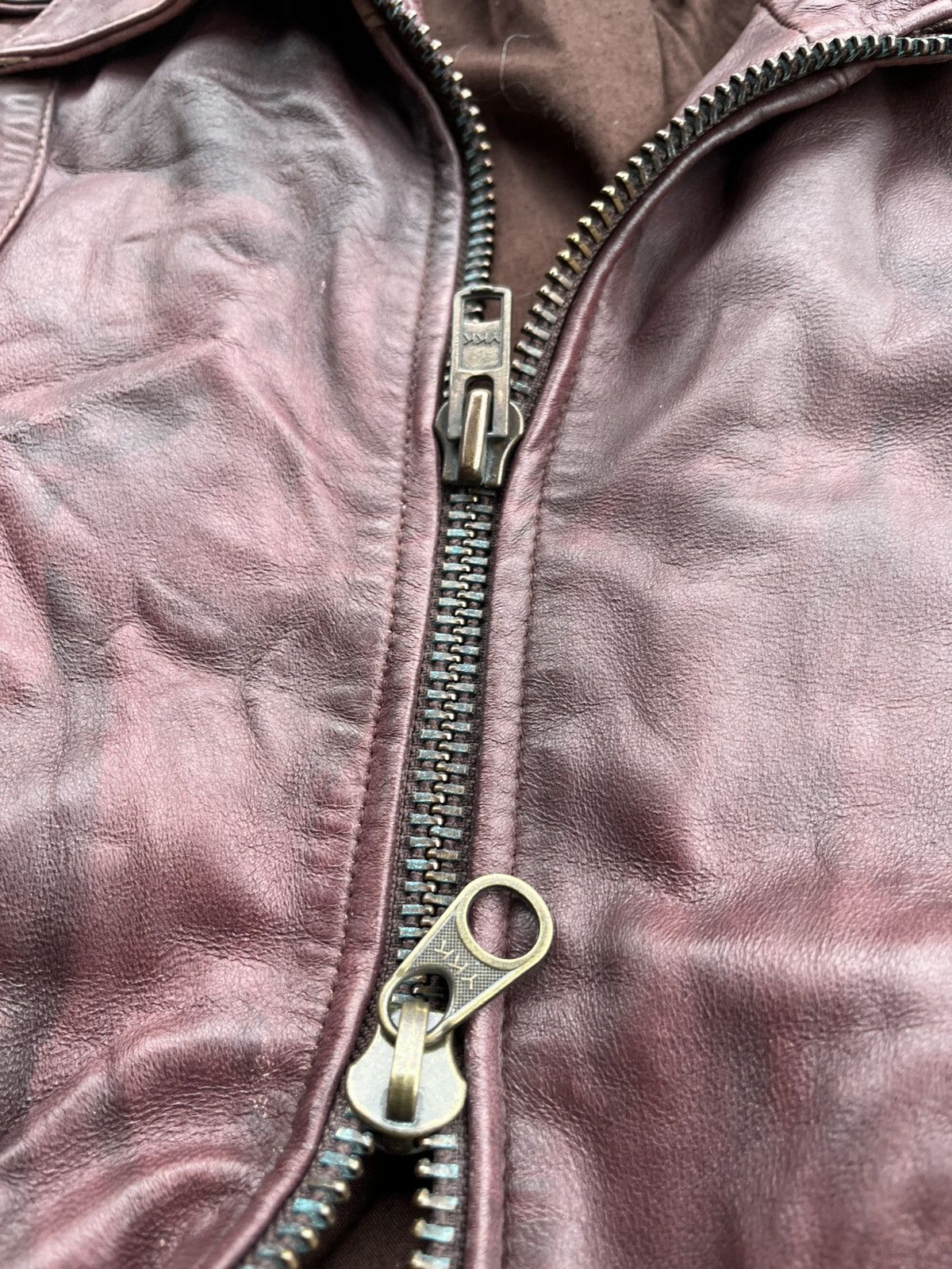 Allsaints × Japanese Brand Vintage AllSaints Avant Garde Sun Faded Red Leather Jacket Size S / US 4 / IT 40 - 9 Thumbnail