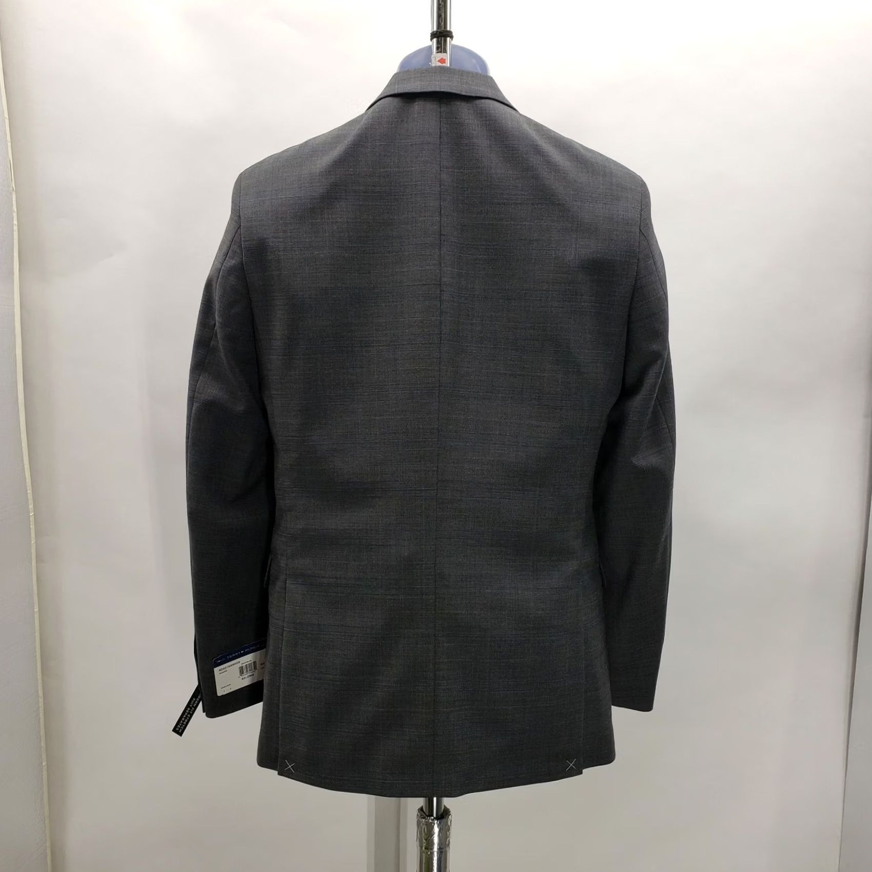 Tommy Hilfiger Tommy Hilfiger Blazer Men 38R Wool/Poly/Spandex Gray/Blue Stretch Notch Lapel Single-Breasted Check 38R Mens Regular Jacket Blazer Size 38R - 3 Thumbnail