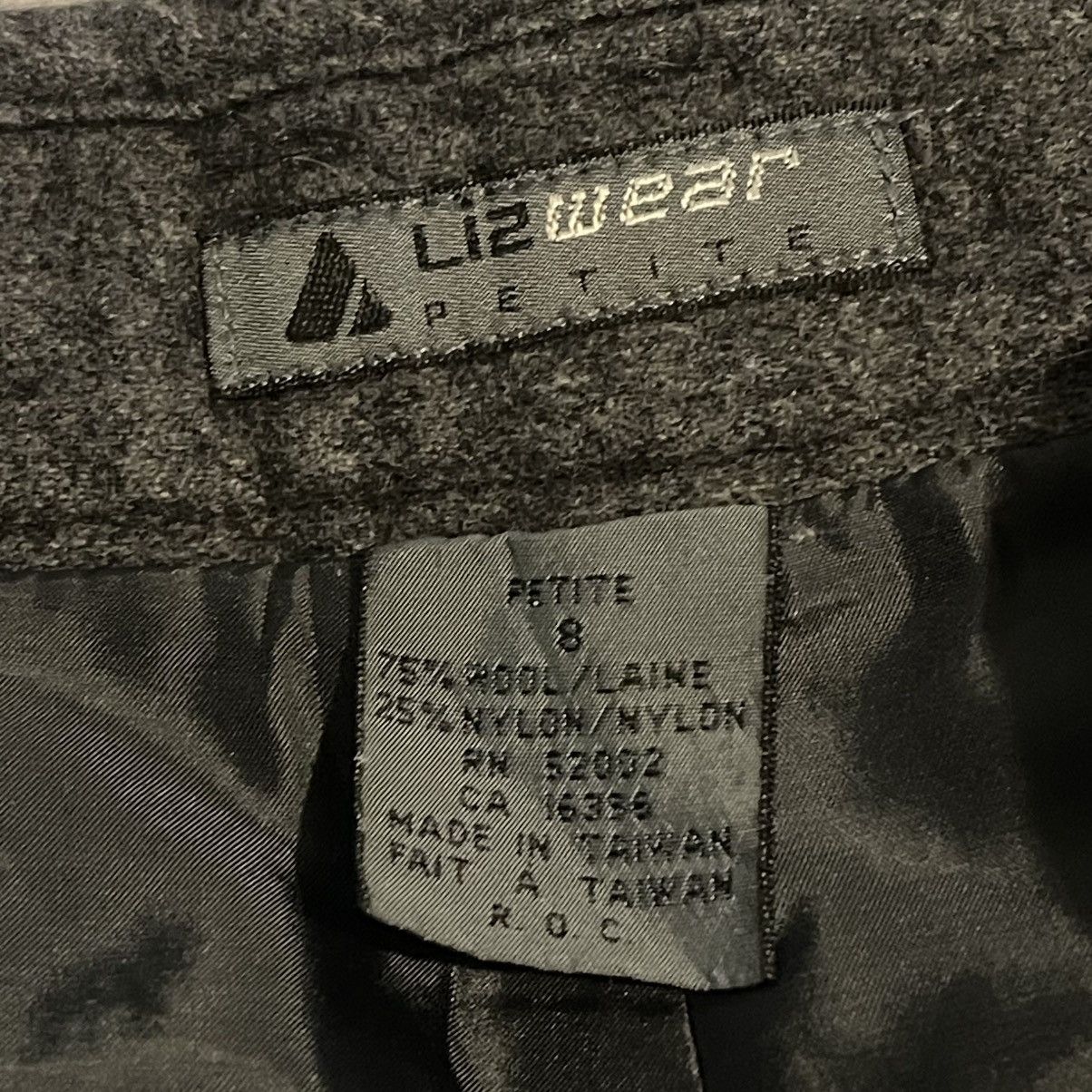 Other Vintage 90s Lizwear Petite Womens 8 Gray Wool Dress Pants Size 30" / US 8 / IT 44 - 3 Thumbnail