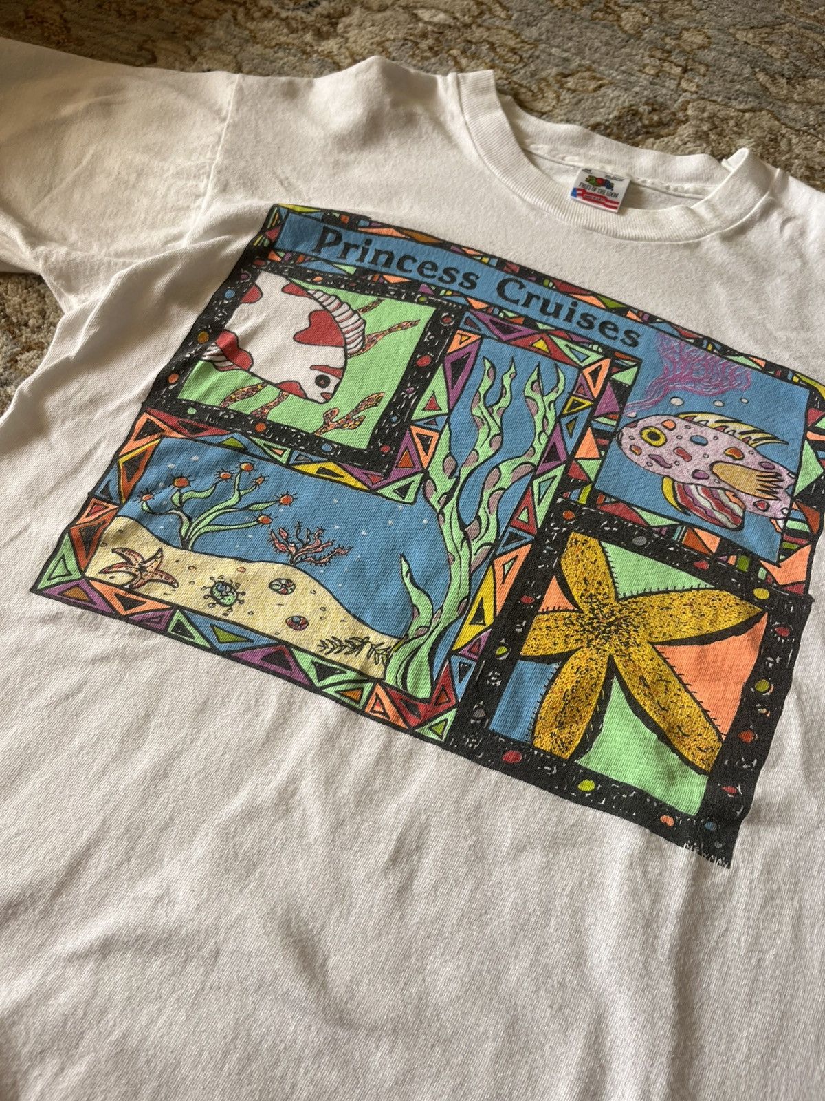 Fruit Of The Loom MADE IN USA SINGLE STITCH PRINCESS CRUISES 80-90 NEON TEE M Size US M / EU 48-50 / 2 - 1 Thumbnail