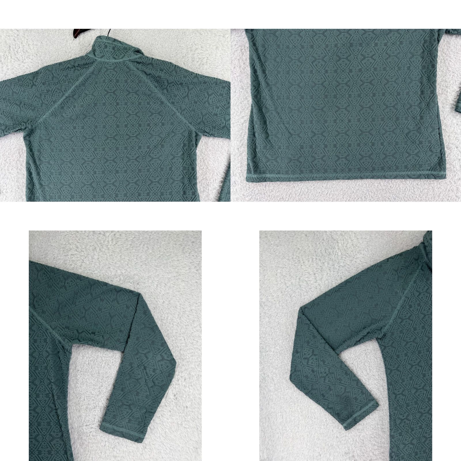 Eddie Bauer Eddie Bauer Jacket Women M Green 1/4 Zip Aztec 100% Polyester Casual Fiber 90s? Size M / US 6-8 / IT 42-44 - 8 Thumbnail