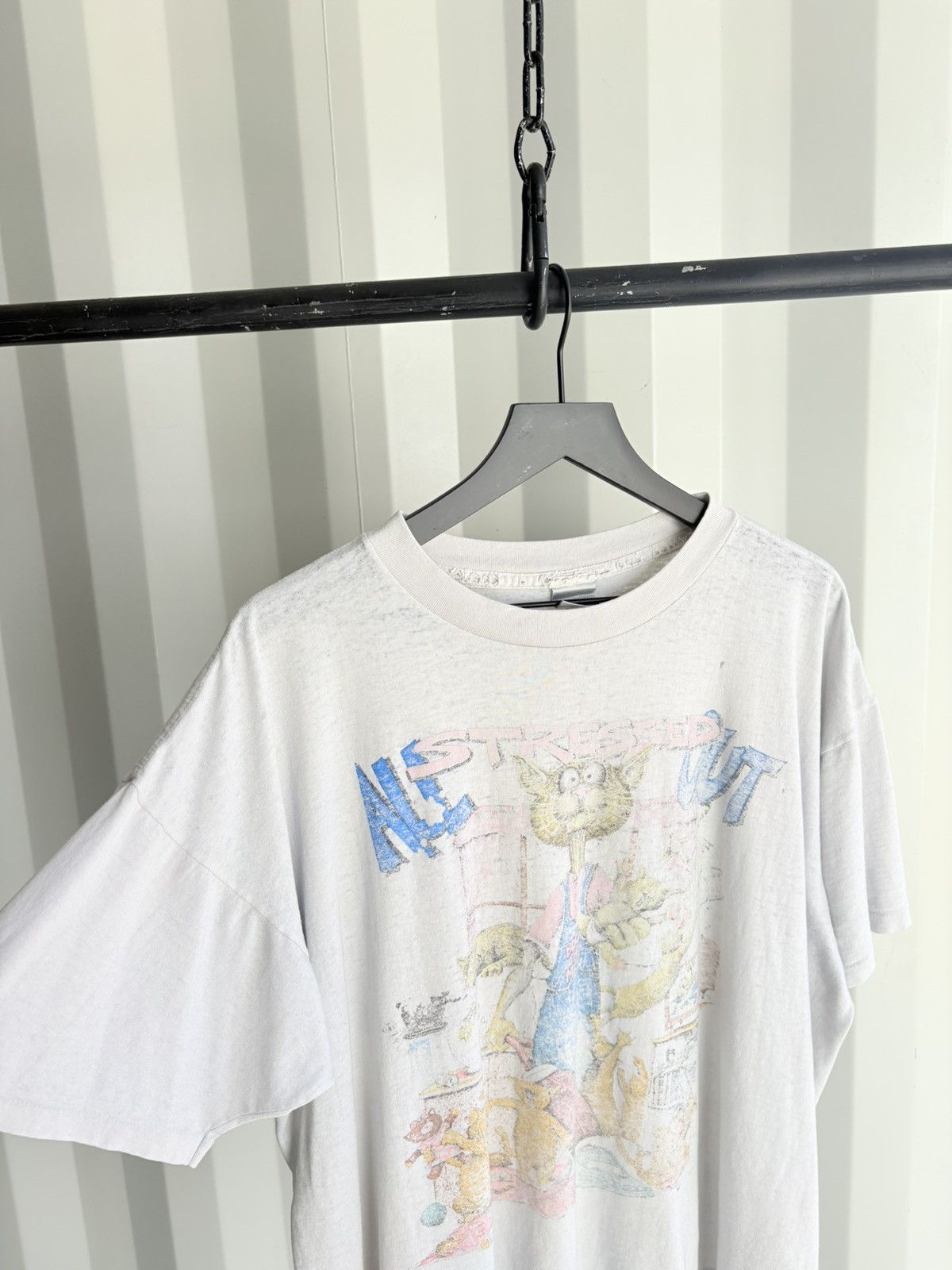Vintage Vintage Stressed Out Shirt Faded Distressed GRUNGE Band Size US XL / EU 56 / 4 - 4 Thumbnail