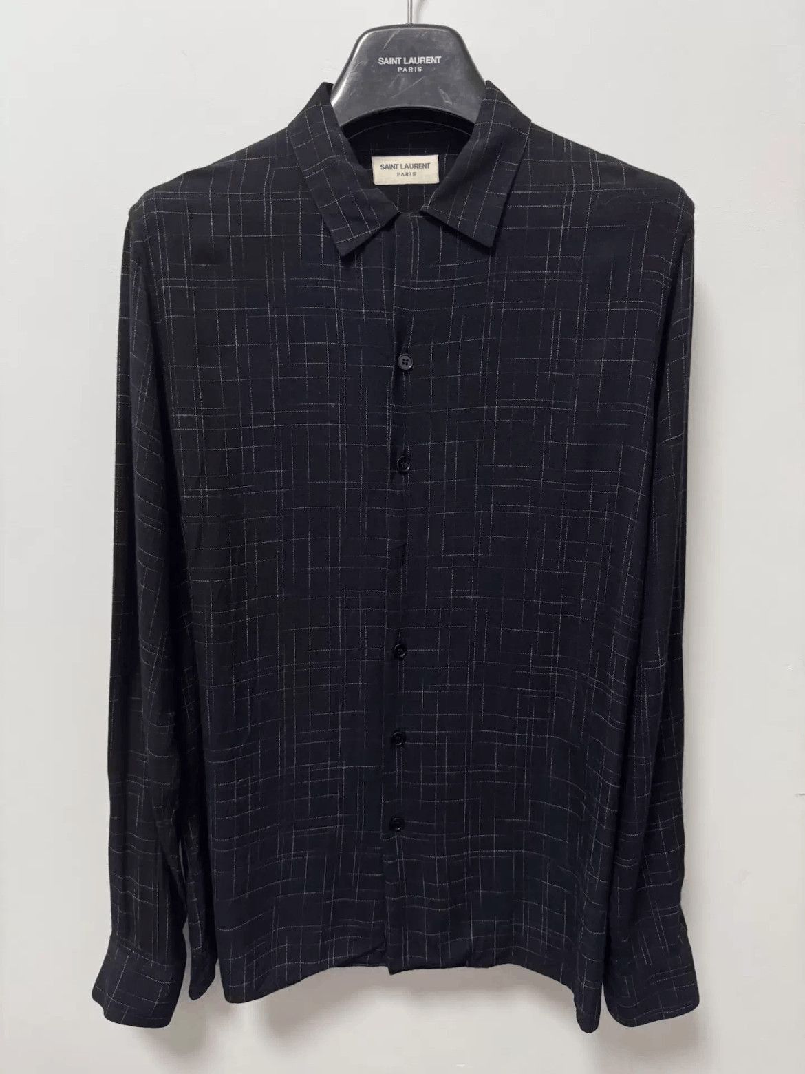 Saint Laurent Paris Sz 39 Saint Laurent Paris by Hedi 14AW Pattern Shirt-2508 Size US M / EU 48-50 / 2 - 1 Thumbnail