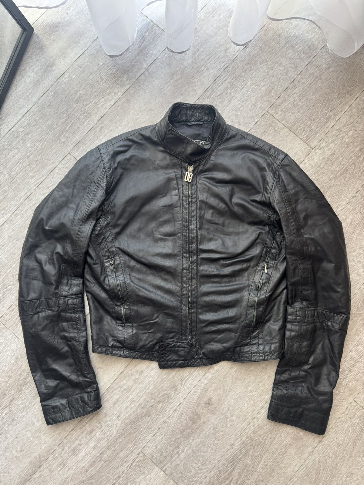 Dirk Bikkembergs RGS Bikkemberg Men Wool Nylon Leather Jacket sz