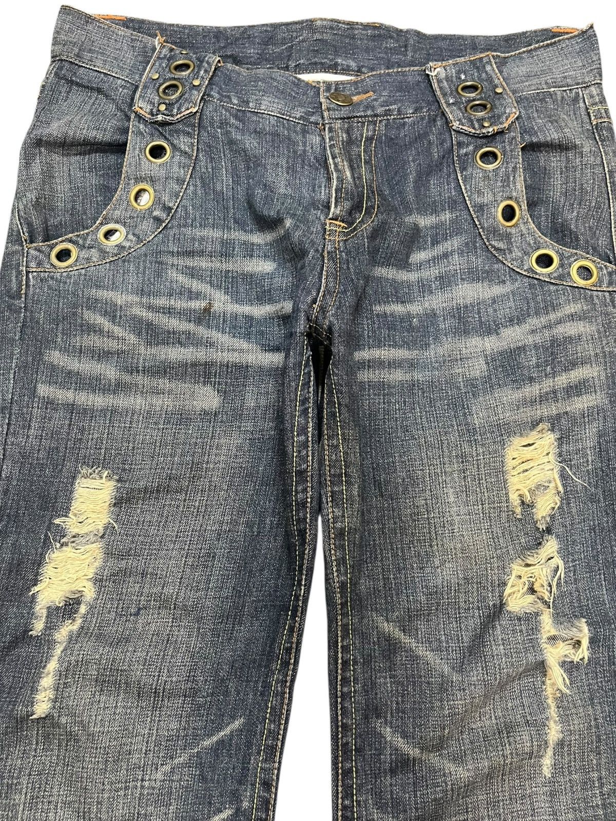 If Six Was Nine Vintage Agate Label Ring Studded Denim Size US 34 / EU 50 - 2 Thumbnail