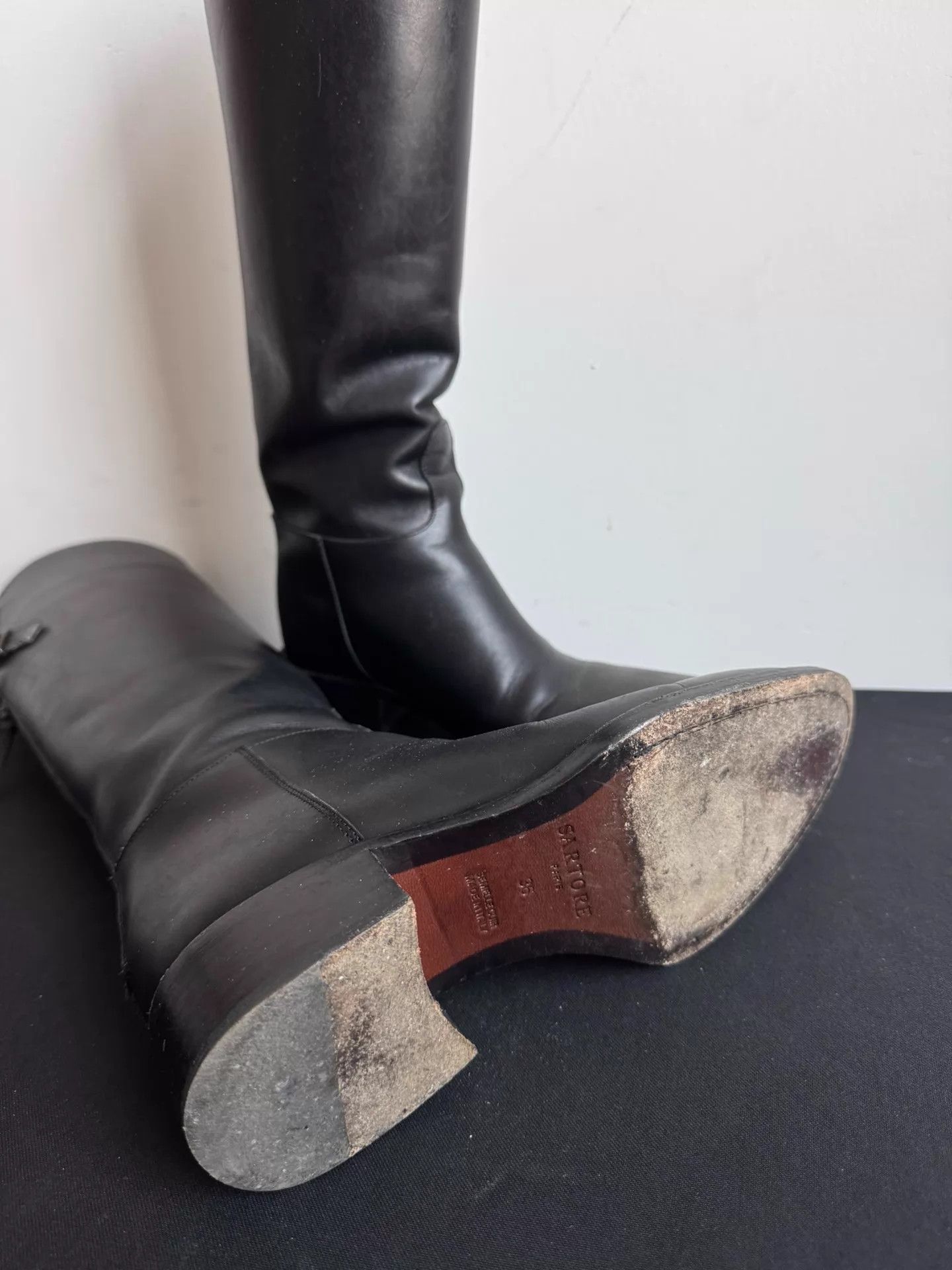 Sartore Sartore Black Cross Strap Tall Boots Size 36 Size US 5.5 / IT 35.5 - 5 Thumbnail