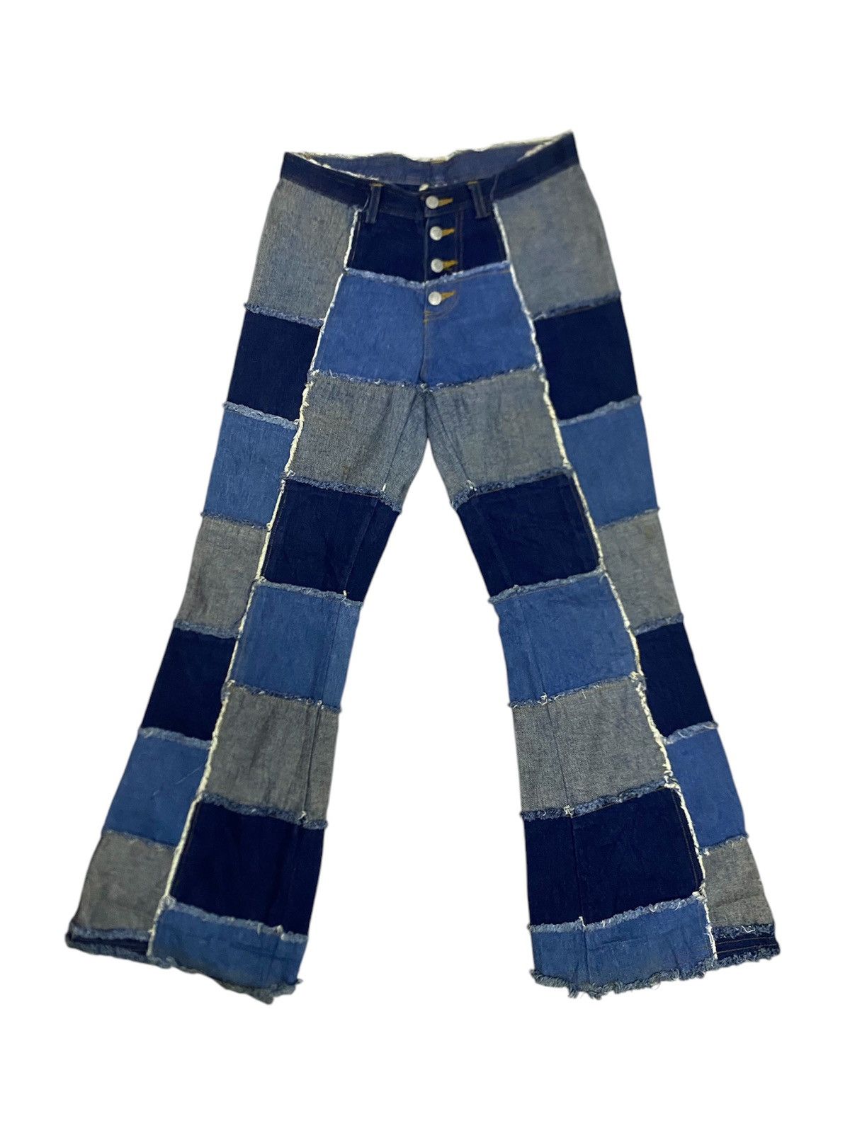 If Six Was Nine × Japanese Brand FLARE JAPAN BRAND THE CLASSIC MEMBER PATCHWORK DENIM BUTTON Size US 30 / EU 46 - 1 Thumbnail