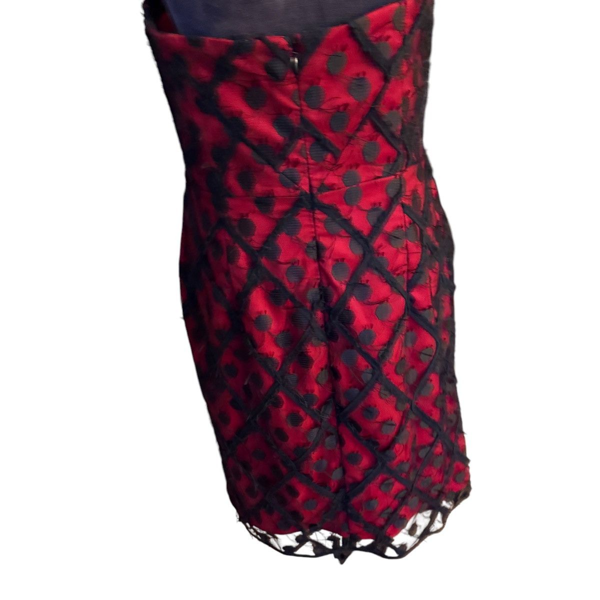 MILLY Milly Alix Red and Black Midi Dress Size 12 Size XL / US 12-14 / IT 48-50 - 3 Thumbnail