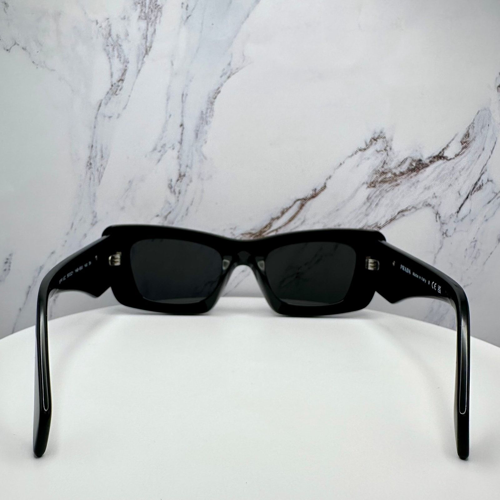 Prada Prada Sunglasses Black Square Cat Eye Triangle Logo Size ONE SIZE - 11 Thumbnail
