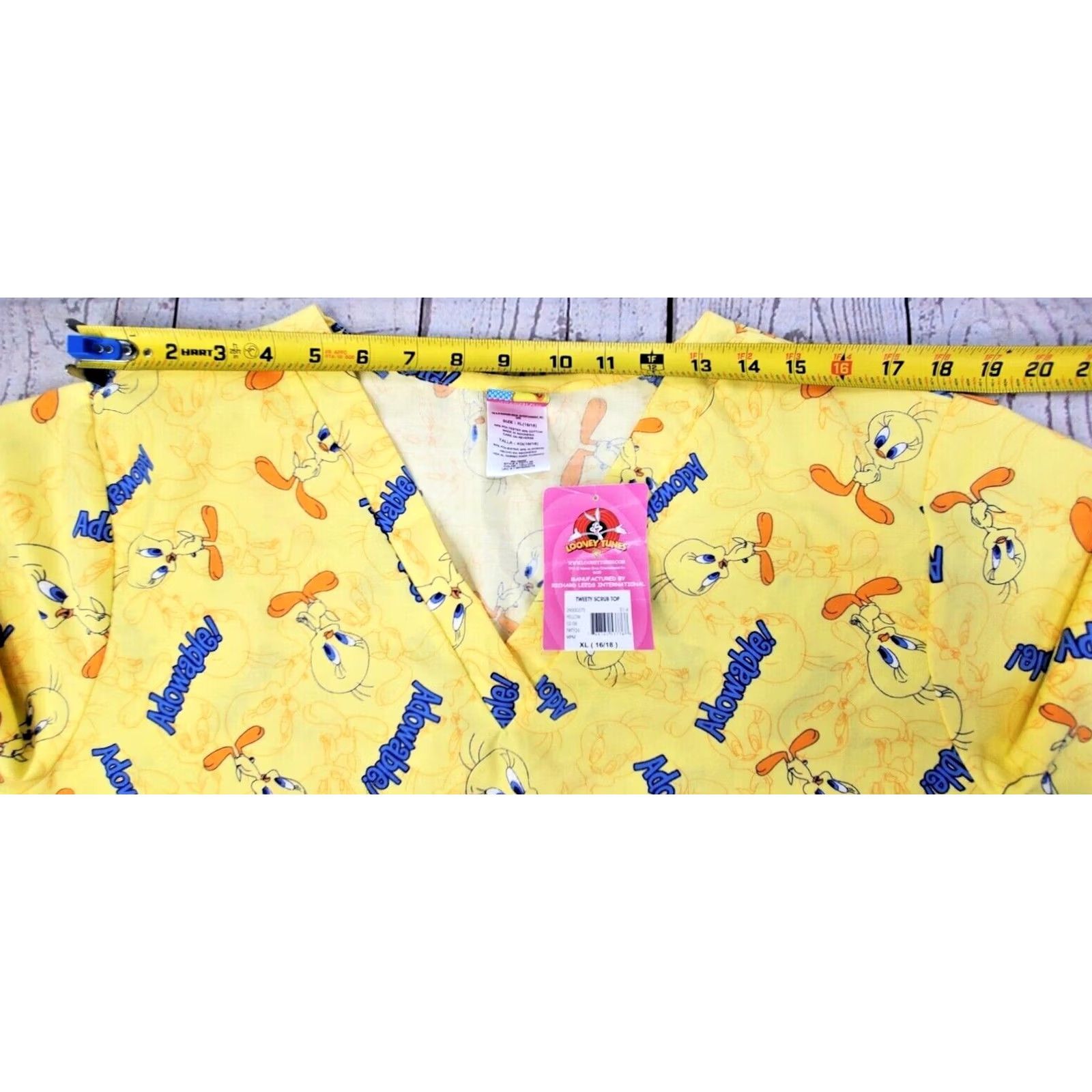 Vintage VINTAGE Tweety Bird Scrub Top Womens XL 16/18 Yellow V Neck Looney Tunes Nurse NWT Size XL / US 12-14 / IT 48-50 - 6 Thumbnail