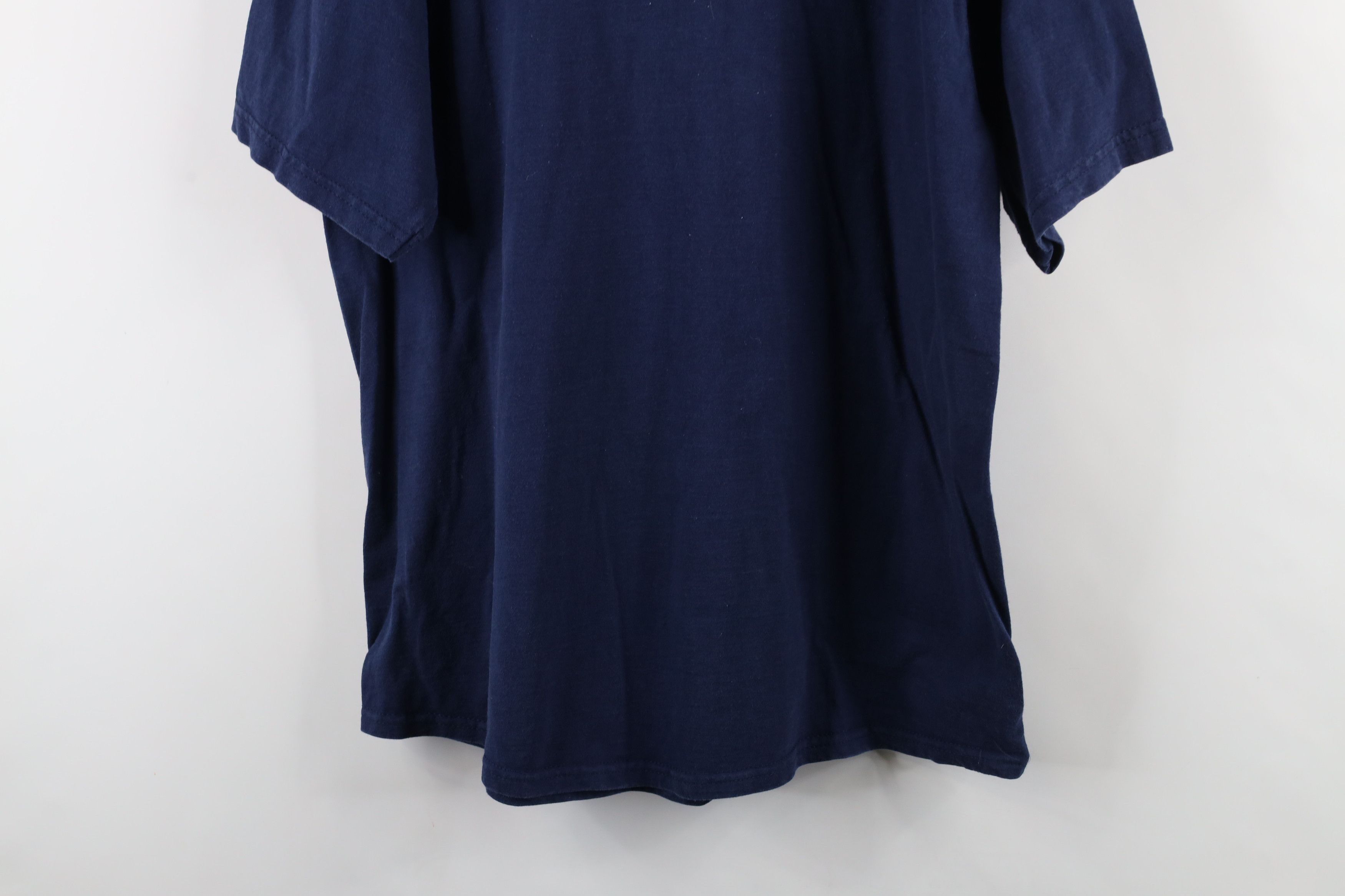 Vintage Vintage 90s Streetwear Heavyweight Cotton T-Shirt Navy Blue Size US XL / EU 56 / 4 - 15 Thumbnail