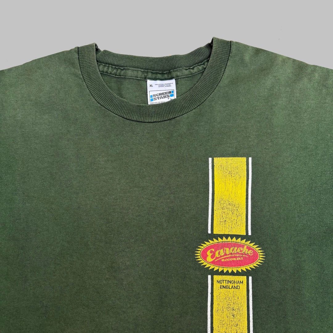 Band Tees Earache Records 1990 90s Vintage England Logo Rare T-Shirt Size US XL / EU 56 / 4 - 3 Thumbnail