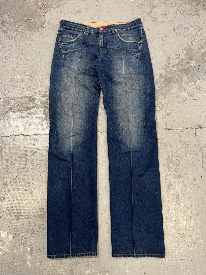 Marithe + Francois Girbaud 2000s Marithé + François Girbaud Blue Rebel Straight Denim Jeans Size US 33 - 3 Thumbnail
