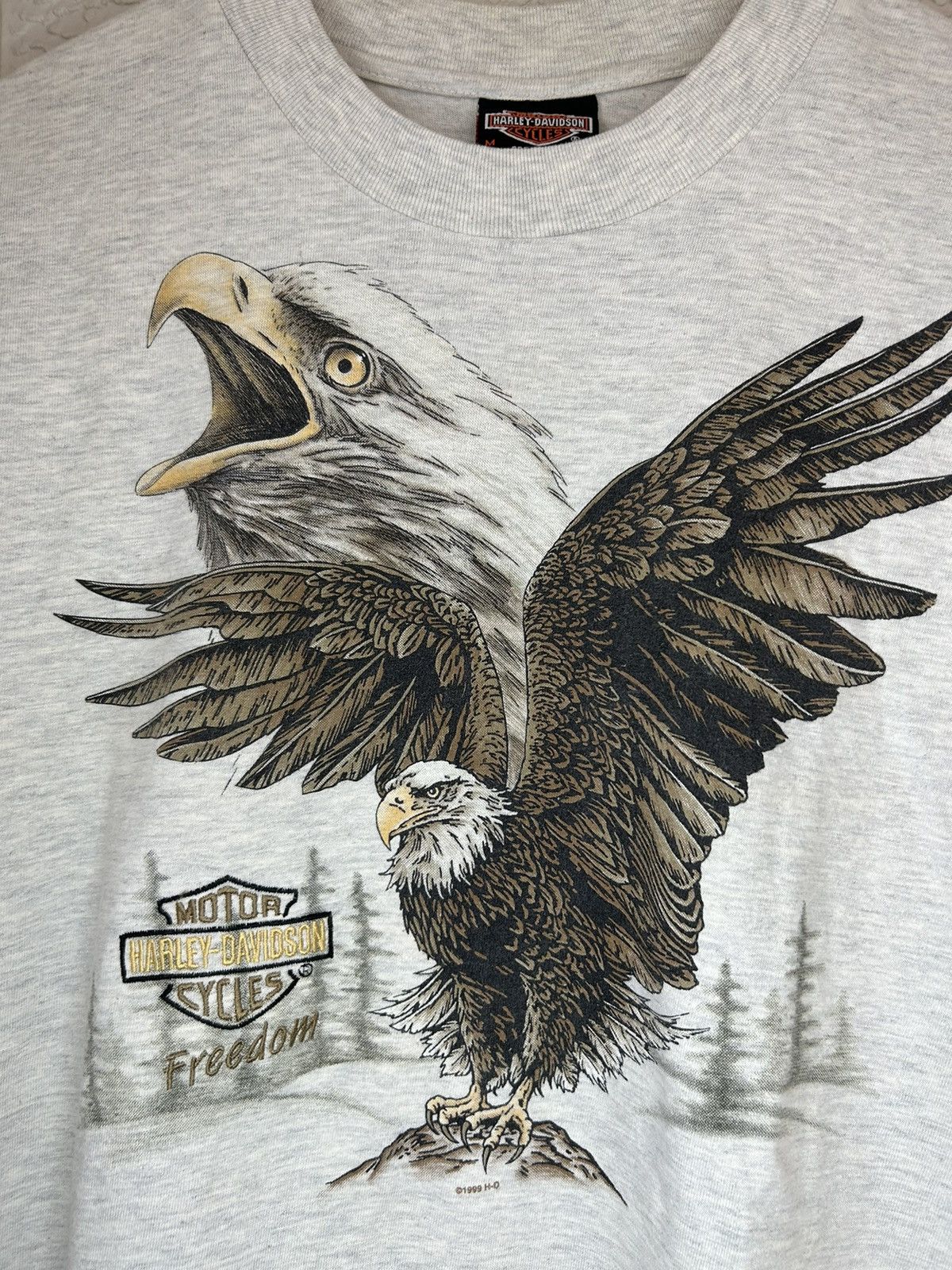 Harley Davidson × Vintage Vintage 90s Harley Davidson American Eagle T Shirt Size US M / EU 48-50 / 2 - 6 Thumbnail