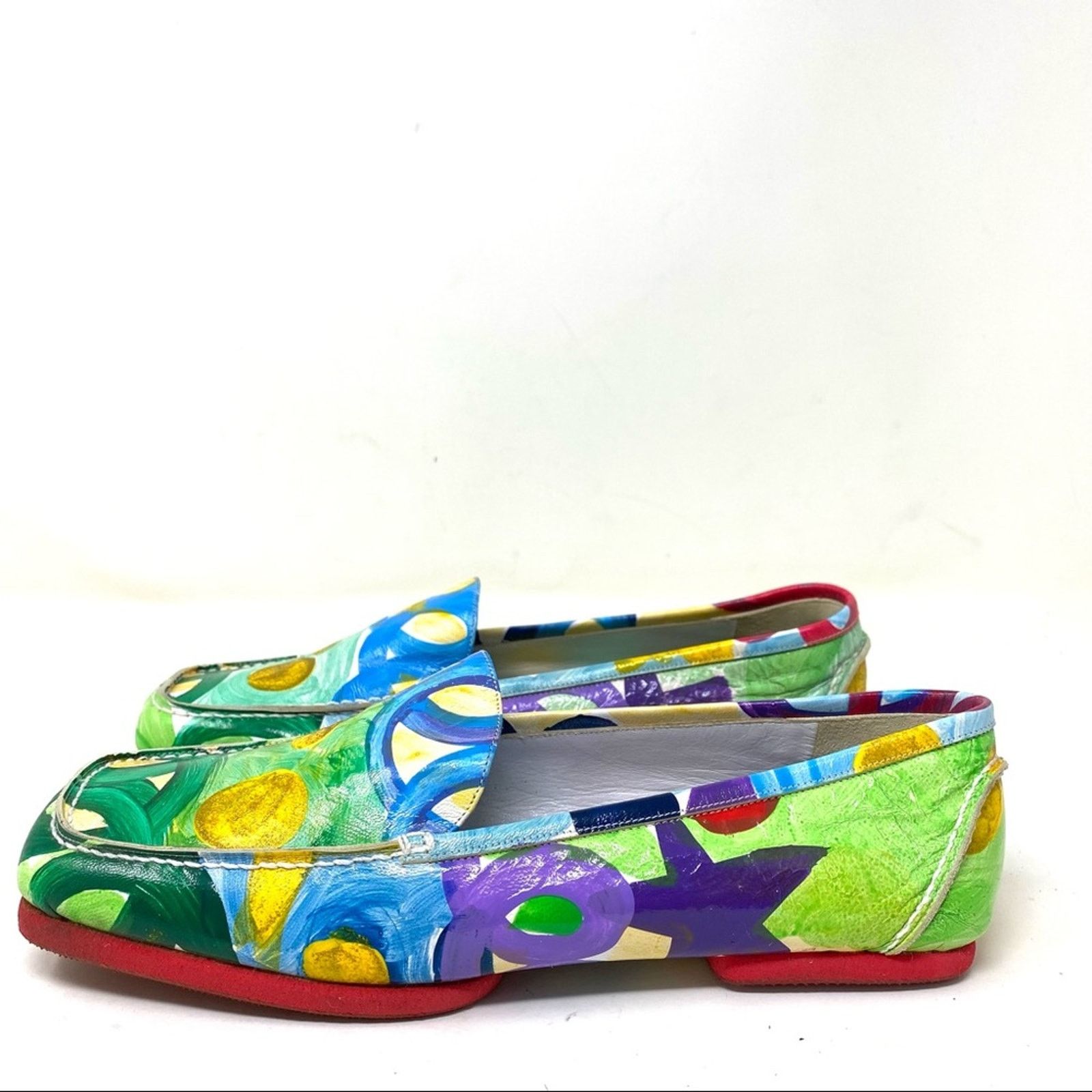 Other New Andrea Pfister multicolor painted square toe loafers 38 Size US 8 / IT 38 - 5 Thumbnail