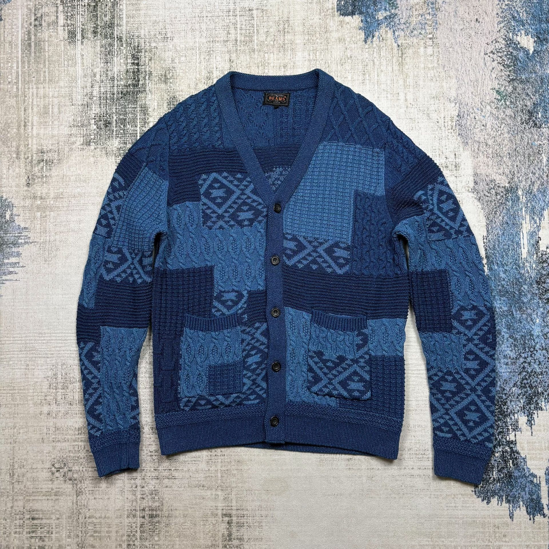 Beams Plus BEAMS PLUS Indigo Knit Cardigan Sweater Size US M / EU 48-50 / 2 - 1 Thumbnail