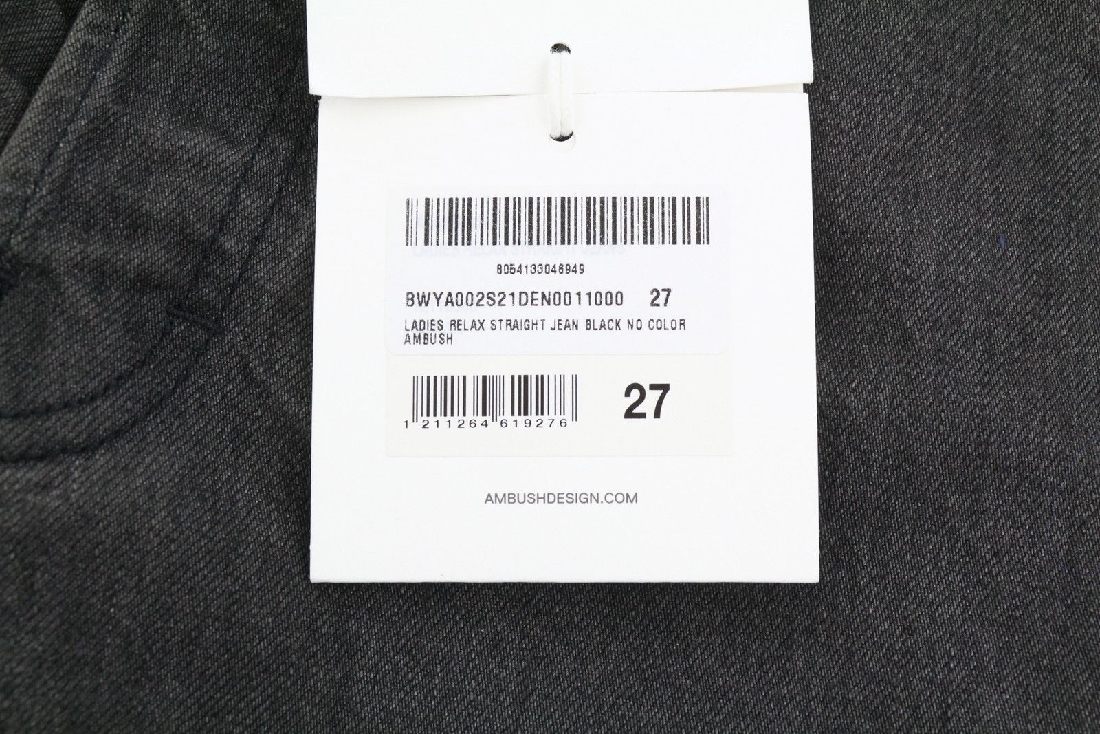 Ambush Design RELAX STRAIGHT W27 Black Distressed Button Fly Jeans 87668 Size 27" / US 4 / IT 40 - 6 Thumbnail