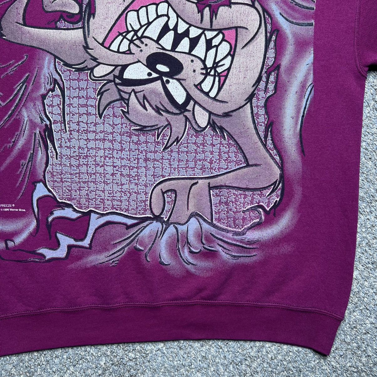 Warner Bros Vintage 1995 Taz Tasmanian Devil Looney Tunes Sweatshirt Size US XL / EU 56 / 4 - 6 Thumbnail
