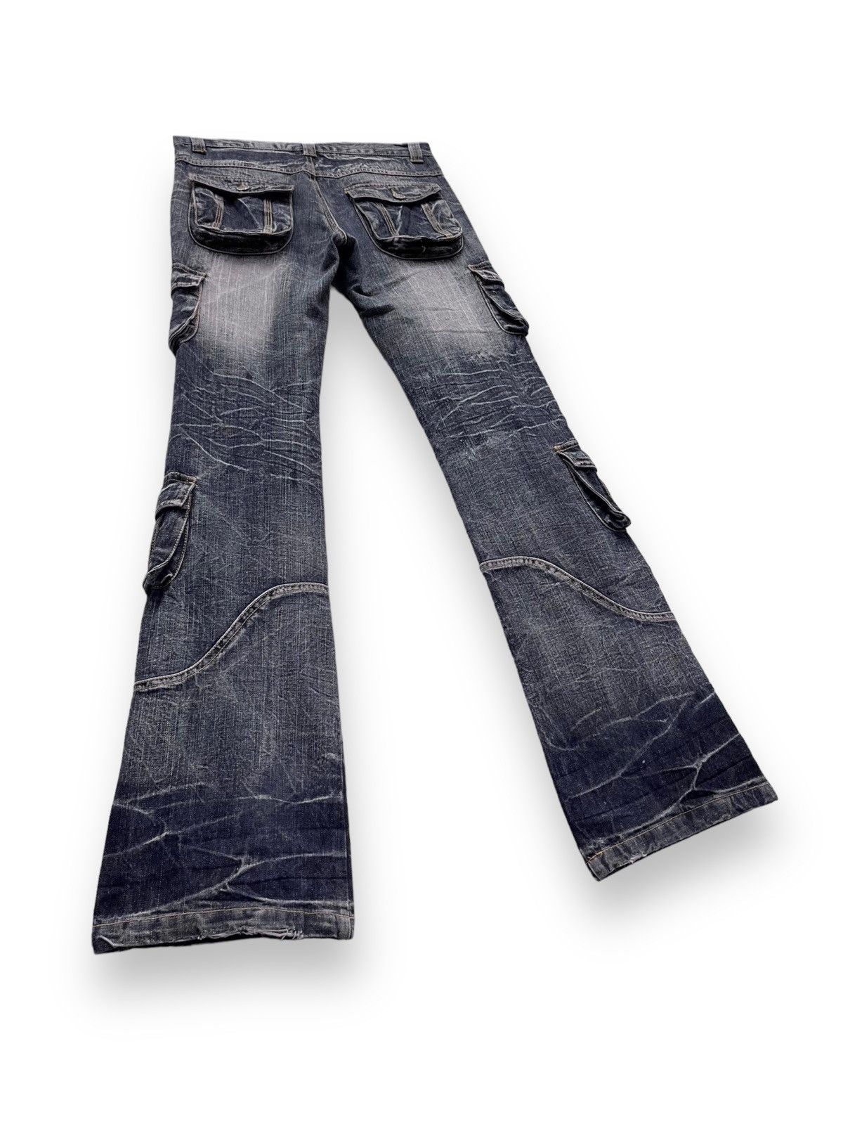 LOWBOX × Seditionaries LOWBOX JAPAN Punk Distressed Whisker Multipocket Flare Denim Size US 29 - 5 Thumbnail