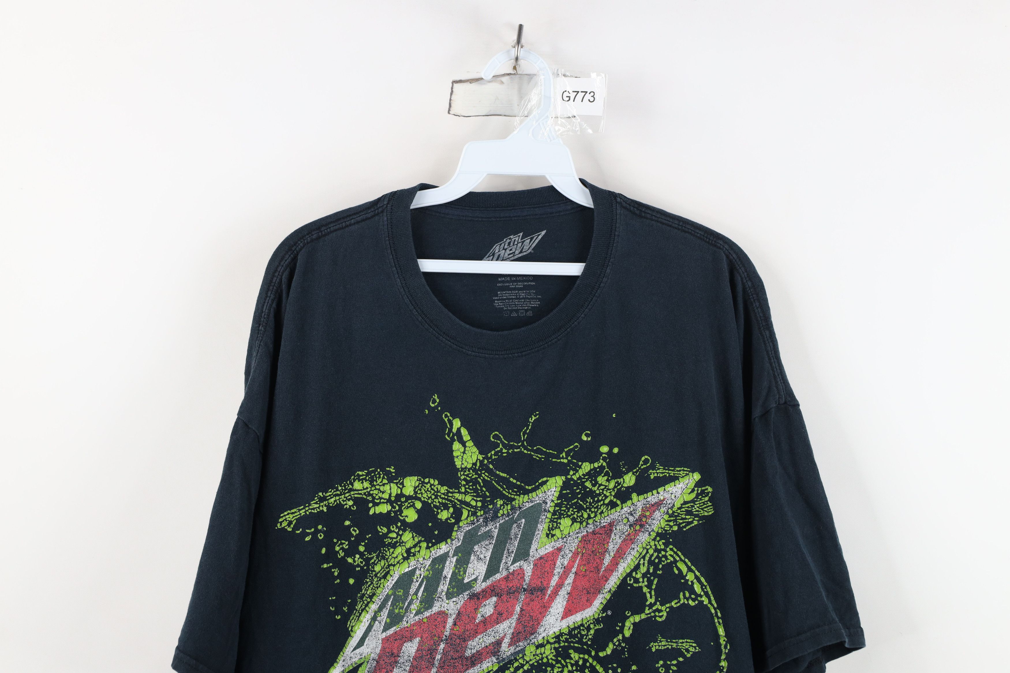 Vintage Vintage Y2K Spell Out Mountain Dew T-Shirt Black Cotton Size US XXL / EU 58 / 5 - 2 Thumbnail