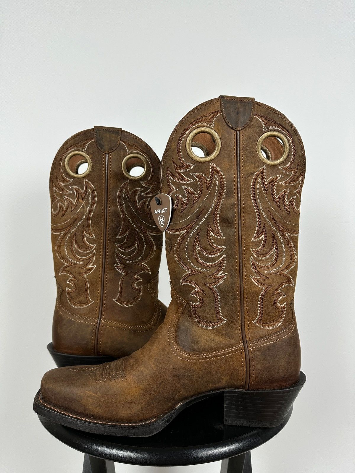 Ariat NEW! Ariat Square Toe Western Brown Leather Boots Size US 9 / EU 42 - 10 Thumbnail
