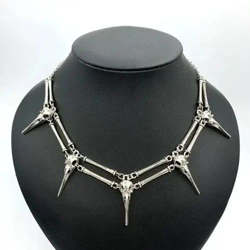 Jewelry Antique Bird Skull Chocker Necklace Size ONE SIZE - 7 Thumbnail