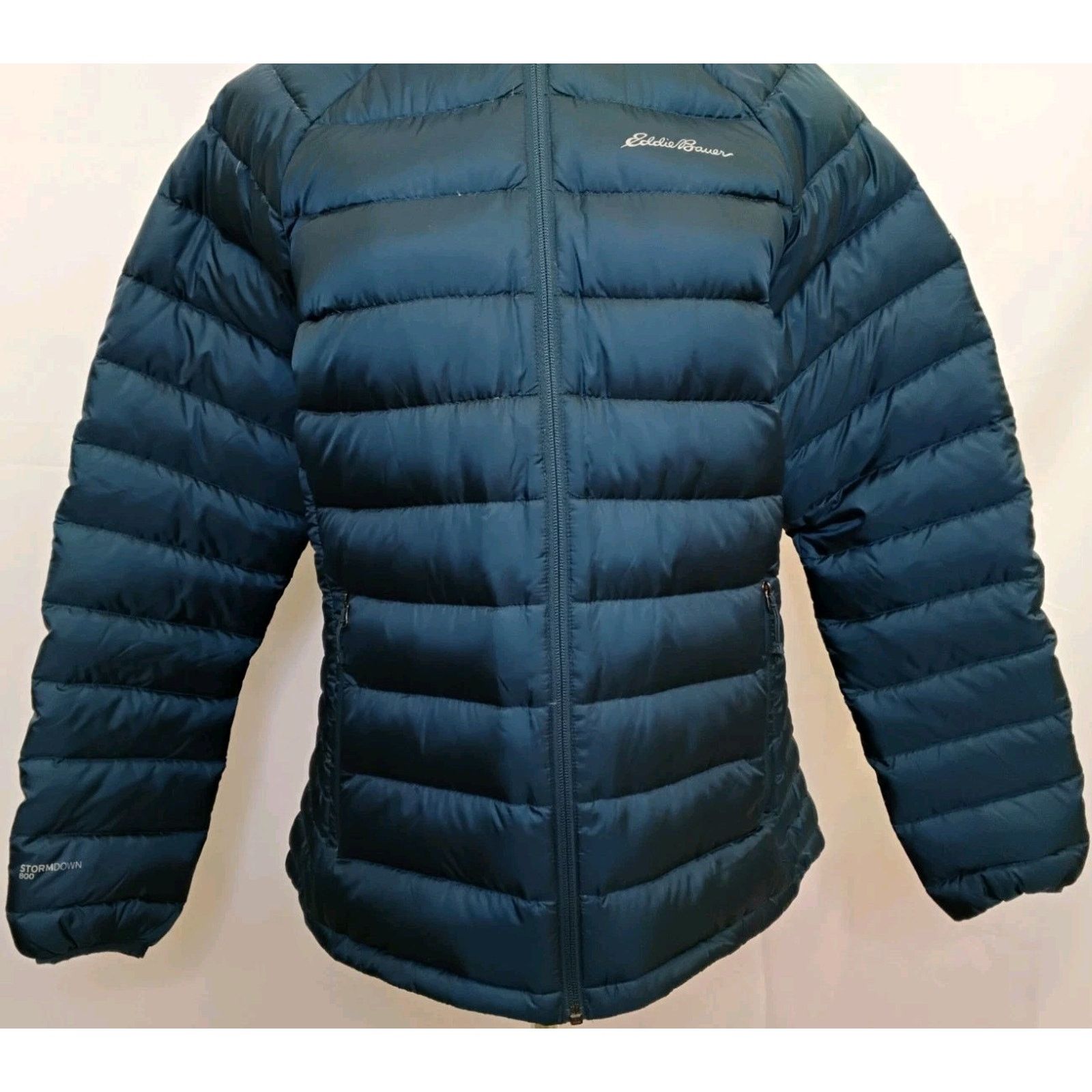 Eddie Bauer Eddie Bauer Down Jacket Women's L Blue Hooded Full Zip Size L / US 10 / IT 46 - 6 Thumbnail