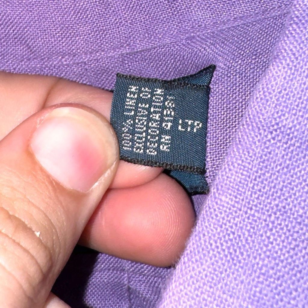 Polo Ralph Lauren Purple Polo Ralph Lauren 100% Linen Classic Fit Button Down Shirt L Size US L / EU 52-54 / 3 - 3 Thumbnail