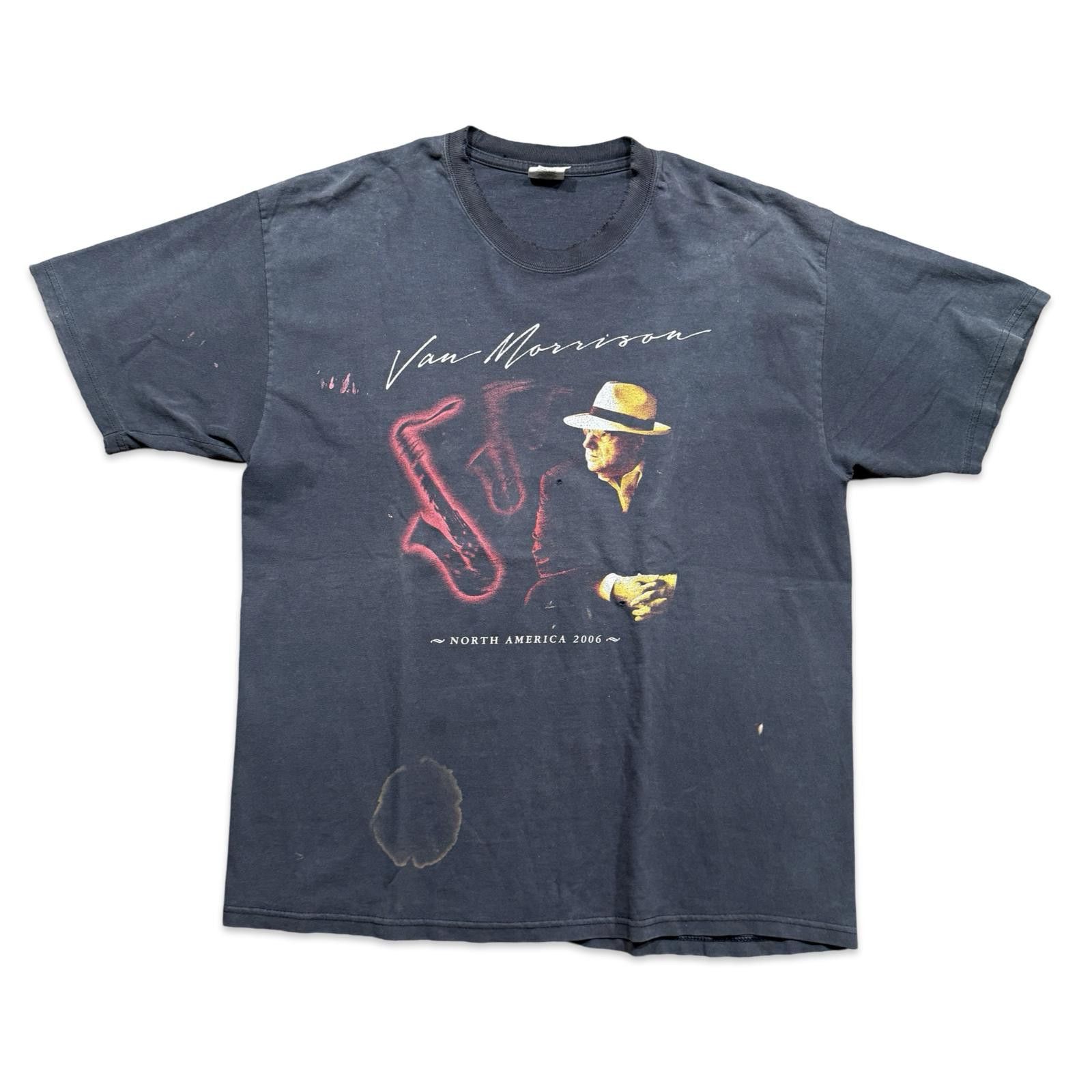 Jerzees Van Morrison Saxophone North America 2006 Tour T-Shirt Size US XL / EU 56 / 4 - 1 Thumbnail