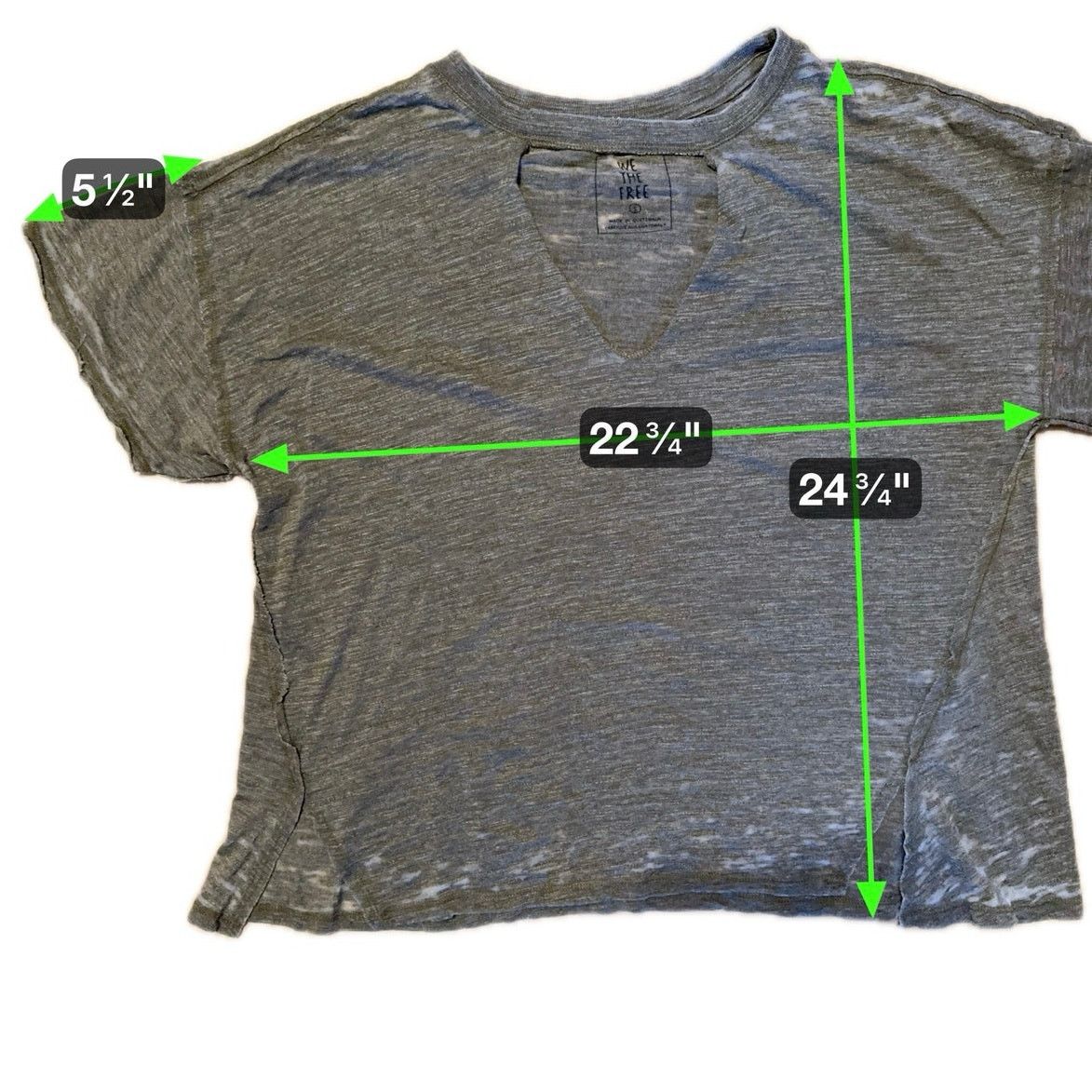 Free People We The Free Free People Olive Distressed Cutout Tee Size S Size S / US 4 / IT 40 - 9 Thumbnail