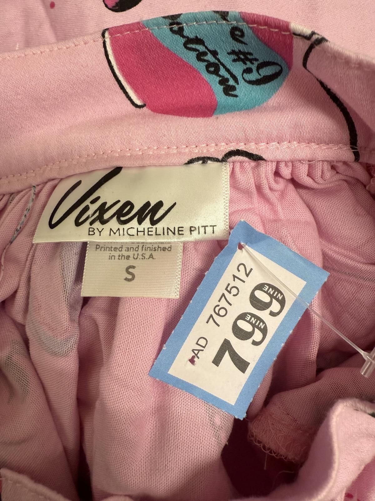 Other Vixen Pink Skirt with Beauty Tools Print Size 28" / US 6 / IT 42 - 4 Thumbnail