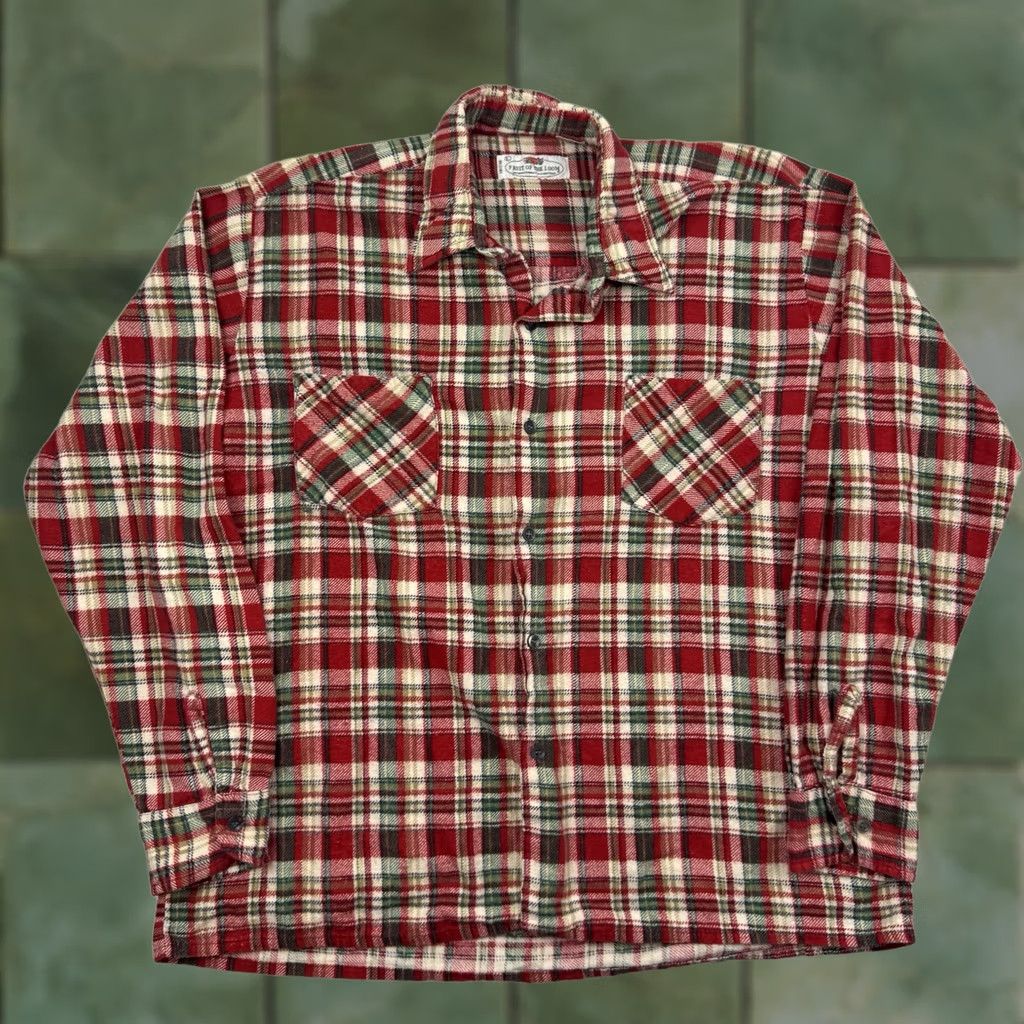 Fruit Of The Loom VINTAGE Fruit Of The Loom Shirt Button-Up Plaid Flannel Adult Large Red Cotton Casual Mens Outdoor 80s 90s Size US L / EU 52-54 / 3 - 1 Thumbnail