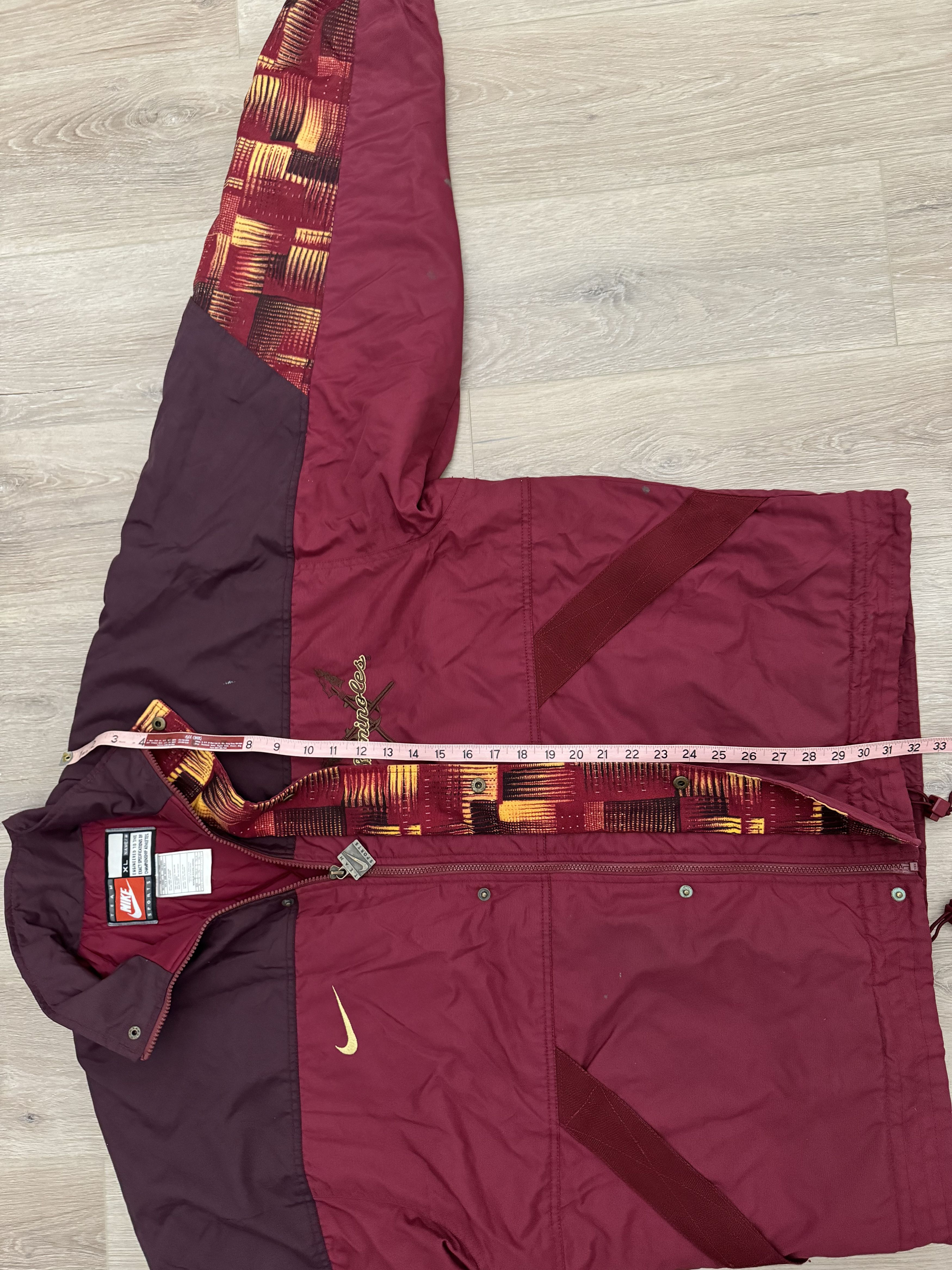Nike × Vintage 90s NIKE FLORIDA STATE SEMINOLES PUFFER JACKET SMALL CHECK Size US XL / EU 56 / 4 - 8 Thumbnail