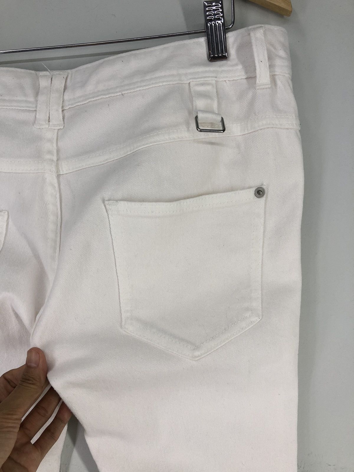 Japanese Brand Japanese Brand Glad News Distressed Flare White Jeans Size US 33 - 15 Thumbnail