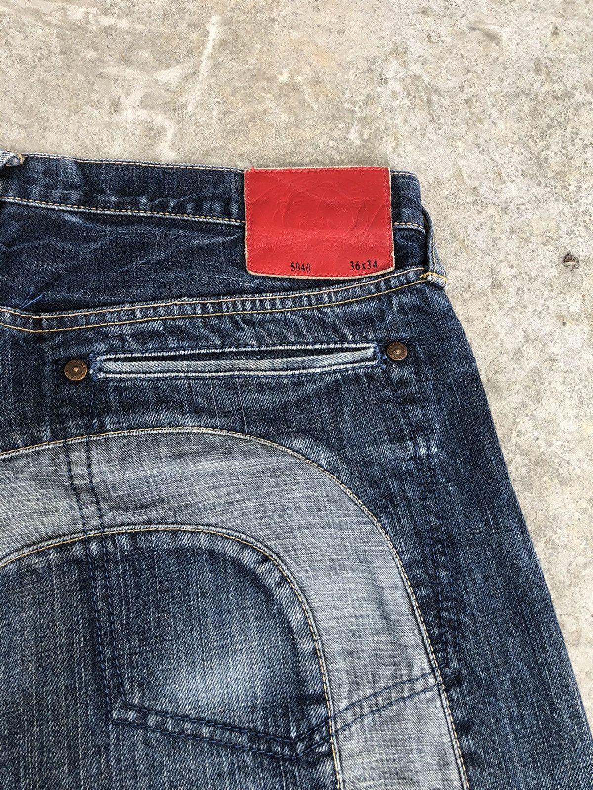 Evisu Evisu Lot 5040 Sakura Daicock Selvedge Denim Distressed Size US 35 - 18 Thumbnail