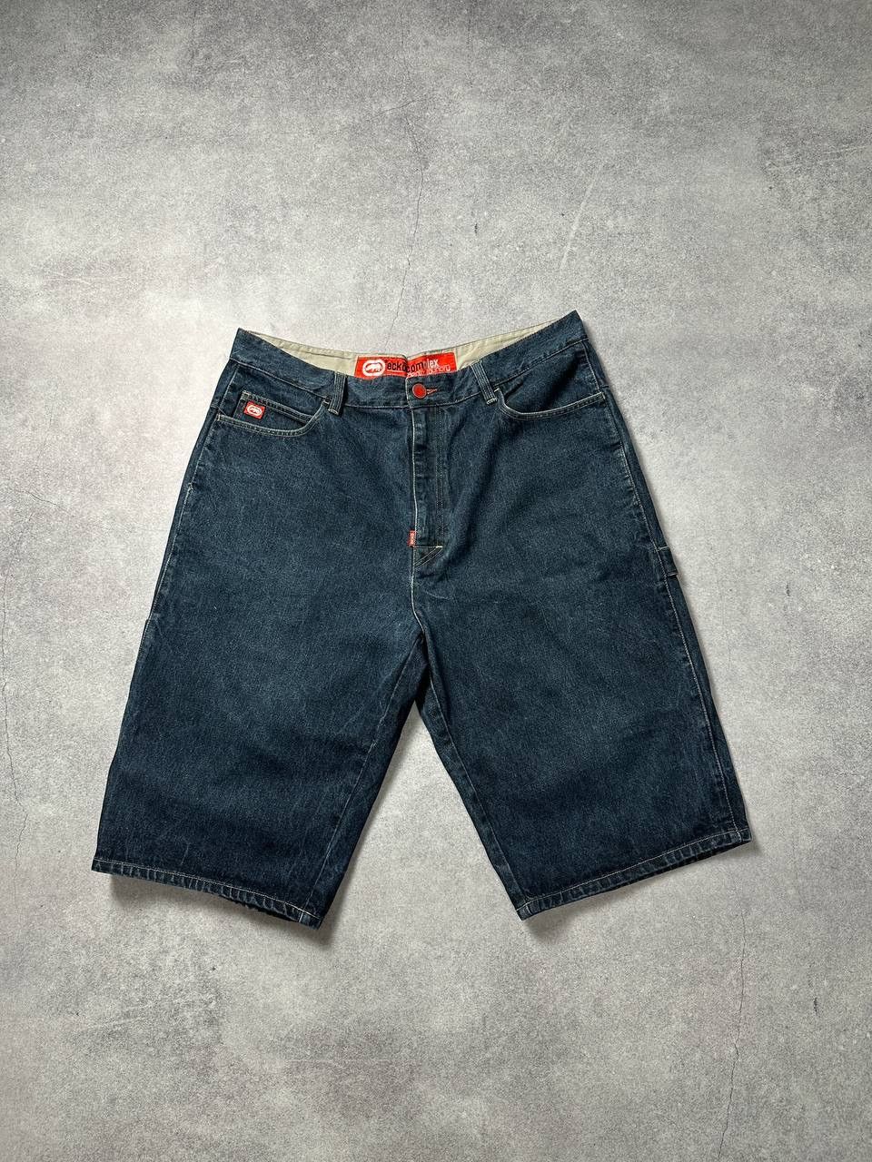 Ecko Unltd. × Japanese Brand × Vintage Vintage 90s Ecko Unltd Rhinoceros Carpenter Denim Shorts Rap Size US 40 / EU 56 - 1 Thumbnail