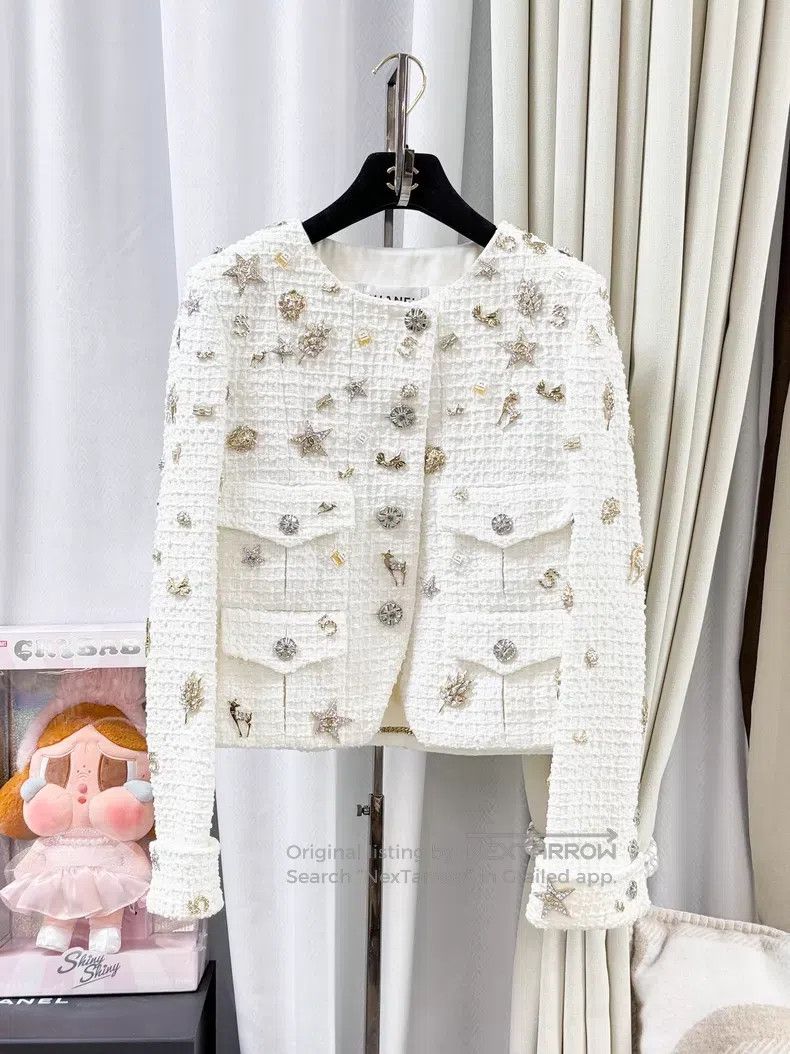Chanel Chanel Multi-element badge tweed braided four-pocket long- Size XXS / US 00 / IT 34 - 1 Thumbnail