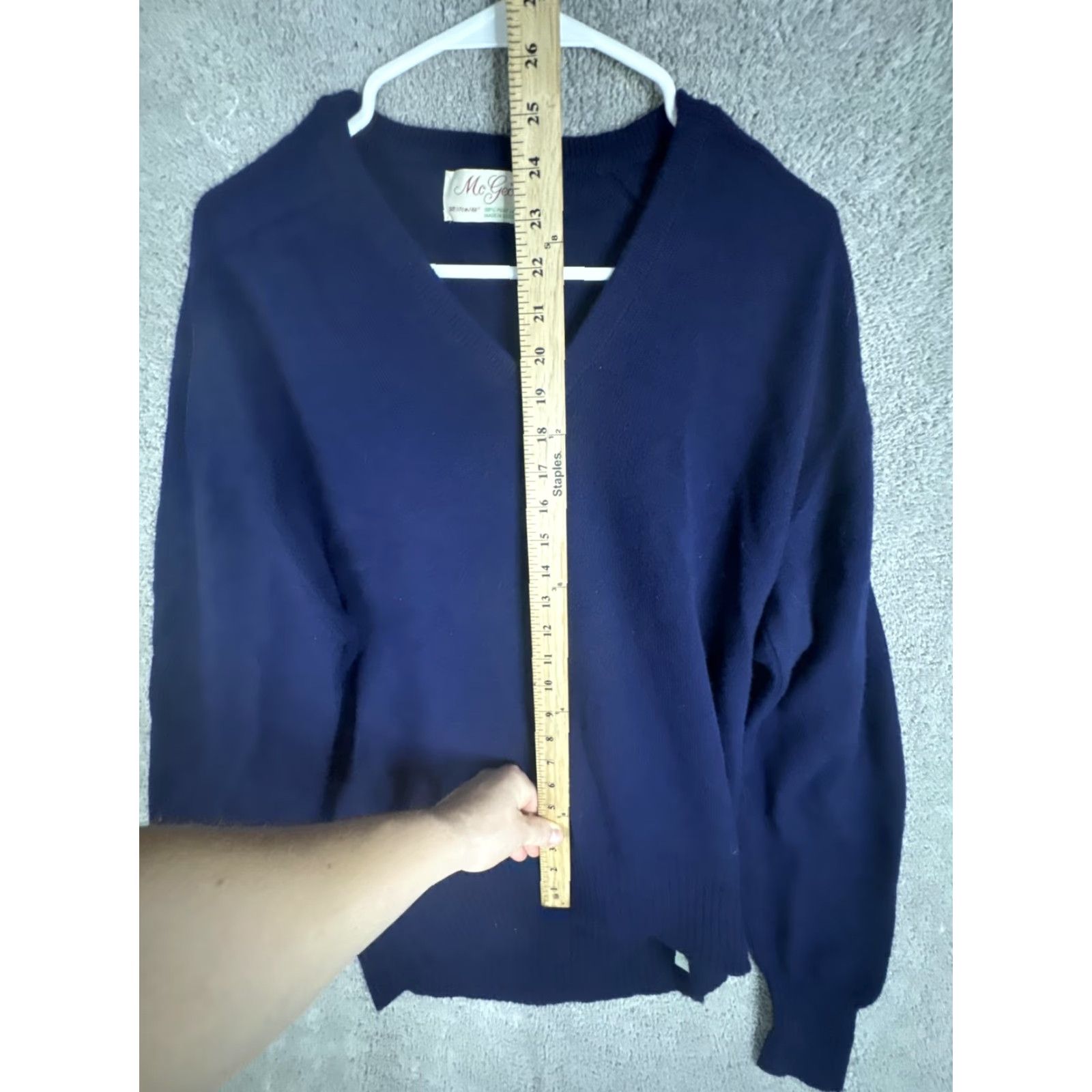 Vintage VINTAGE McGeorge Sweater Mens XL Navy Blue V Neck 100% Lambswool Made In Scotland Size US XL / EU 56 / 4 - 7 Thumbnail