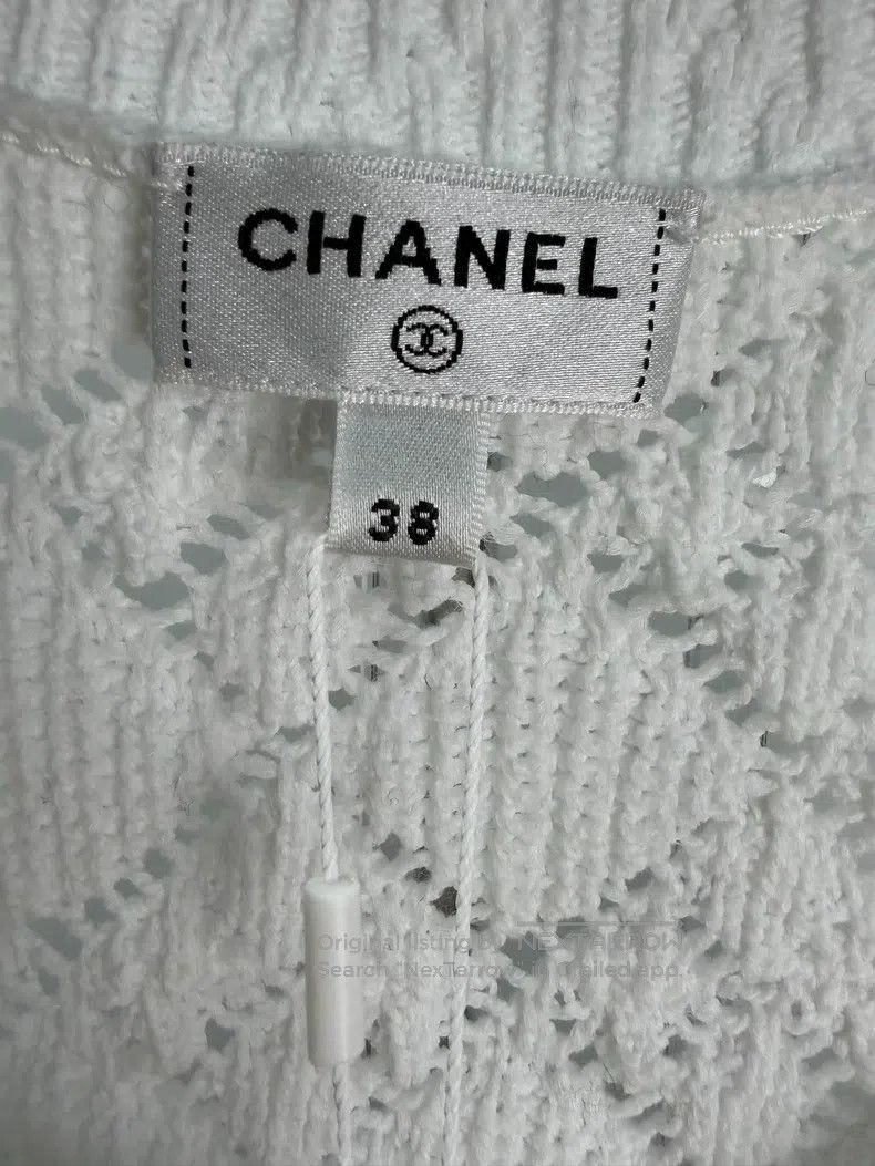 Chanel Chanel White hollow crochet knitted cardigan coat Size XS / US 0-2 / IT 36-38 - 4 Thumbnail