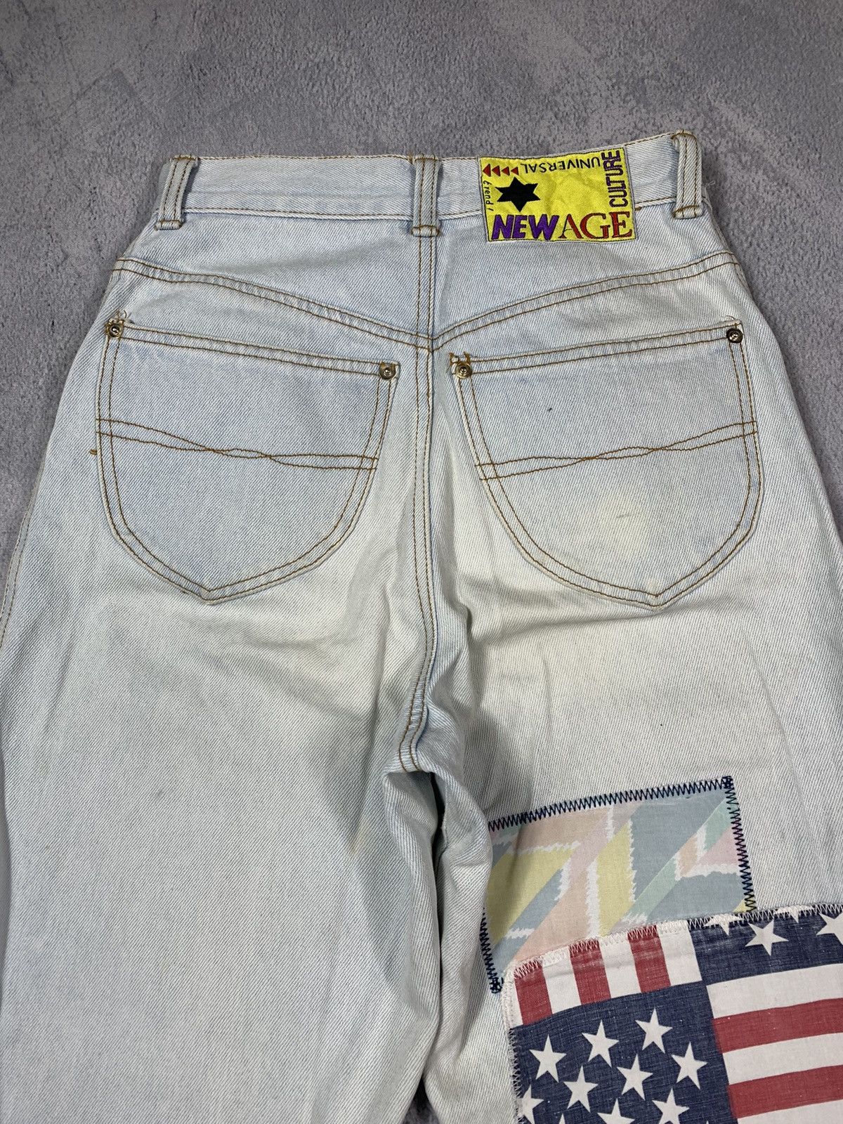 Japanese Brand × Vintage Vintage Y2K Japanese patchwork faded denim jeans trousers Size 27" / US 4 / IT 40 - 11 Thumbnail