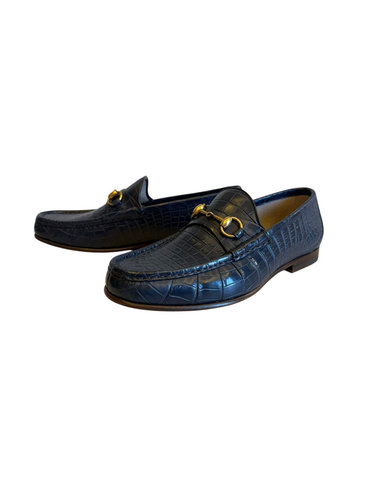 Gucci Gucci 1953 Horsebit Crocodile Loafers in Blue Size US 10 / EU 43 - 1 Thumbnail