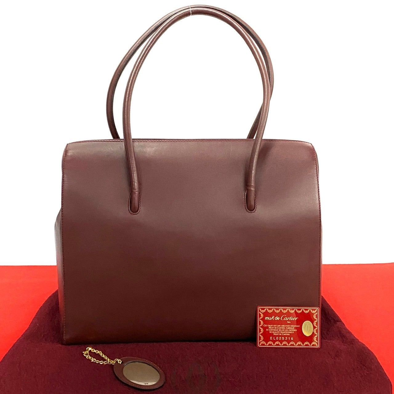 Cartier Cartier Tote Bag Red Leather Size ONE SIZE - 1 Thumbnail
